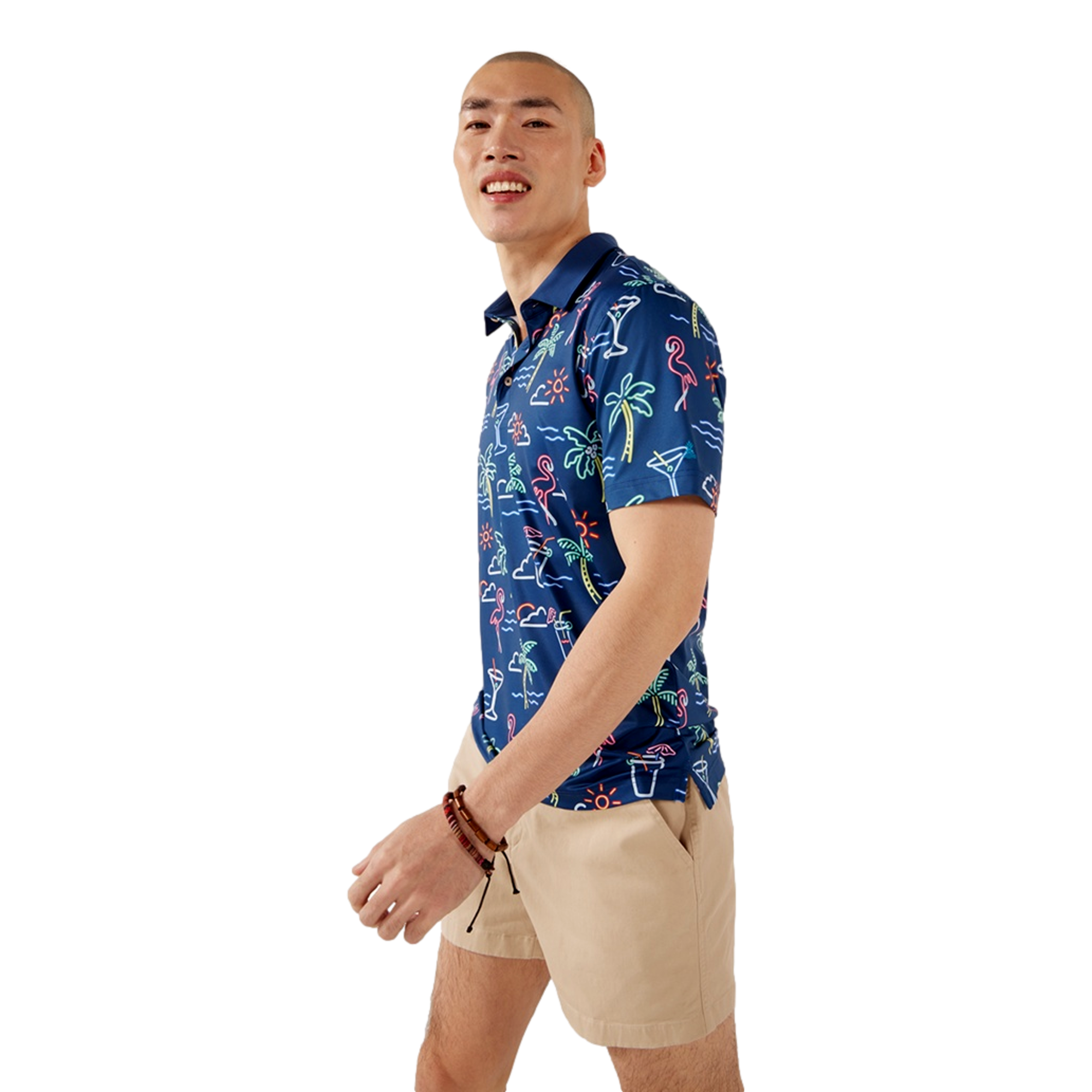 The Neon Light Men's Short Sleeve Golf Polo Shirt