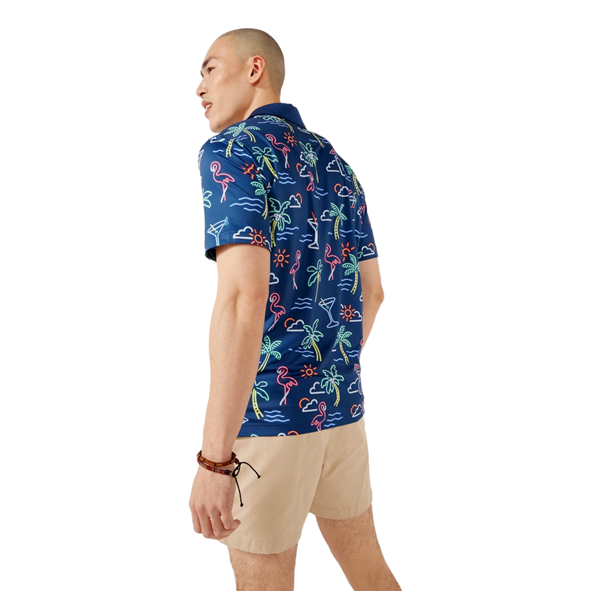 The Neon Light Men's Short Sleeve Golf Polo Shirt