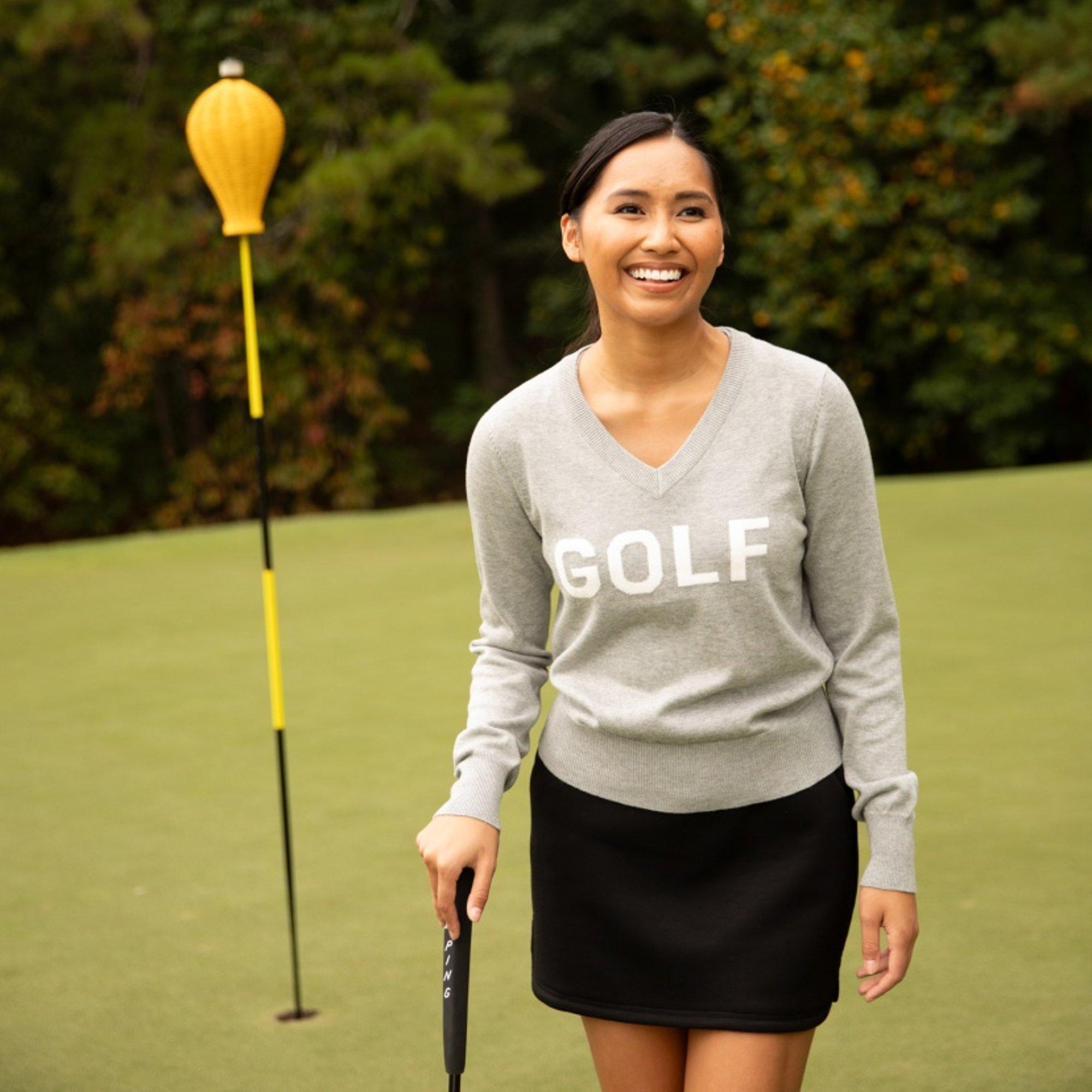 Women's GOLF V-Neck Long Sleeve Sweater