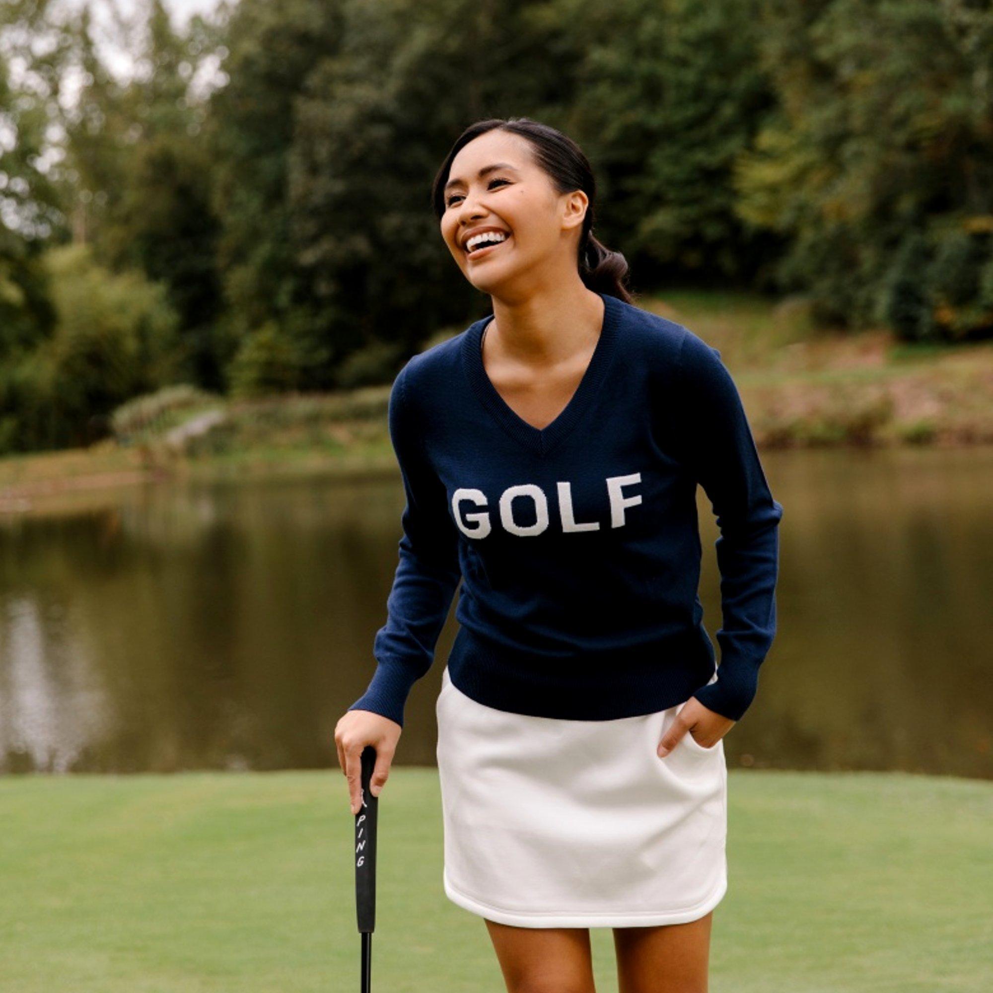 Women's GOLF V-Neck Long Sleeve Sweater