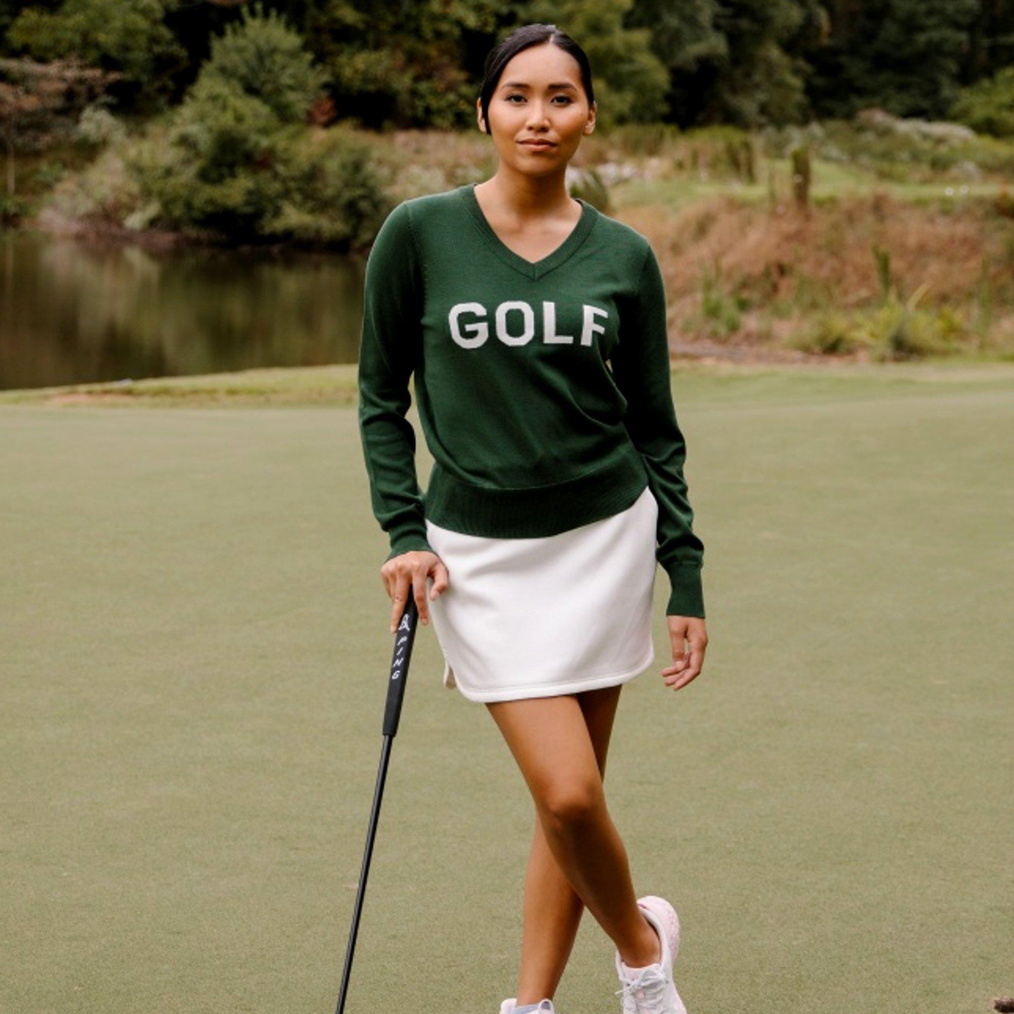 Women's GOLF V-Neck Long Sleeve Sweater