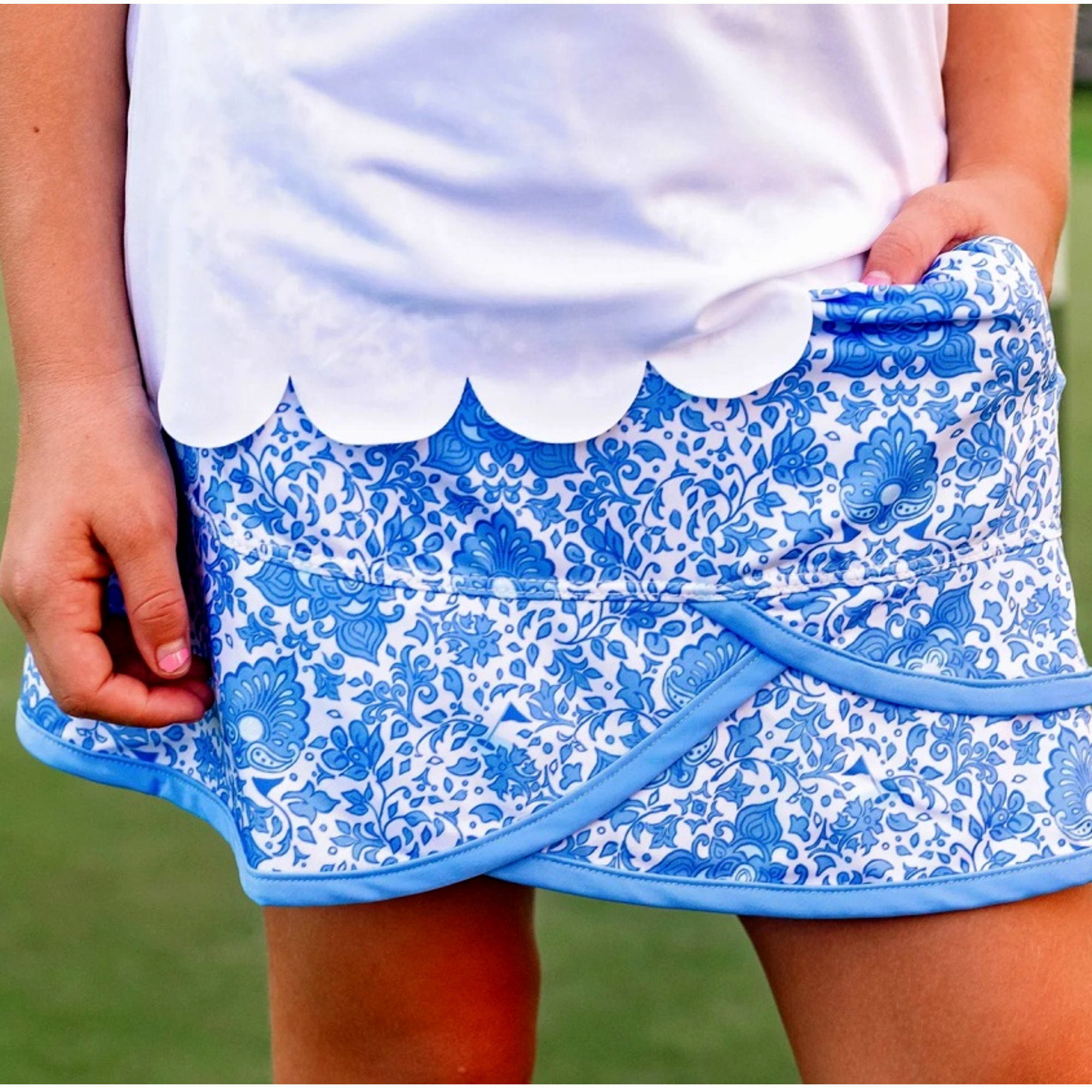 Girls Sadie Scalloped Hem Skort