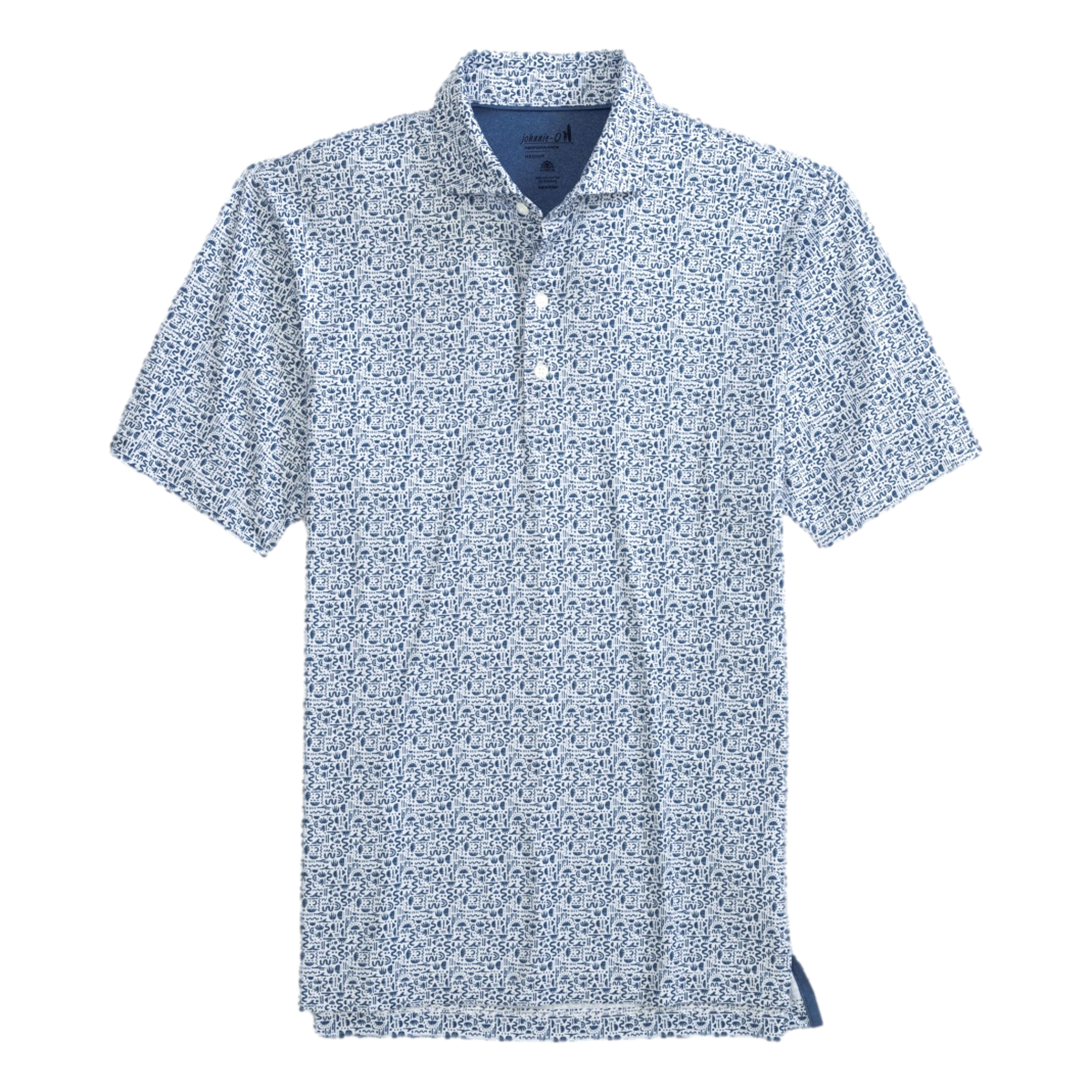 Johnnie O Lynny Printed Short Sleeve Polo Shirt, Light Blue