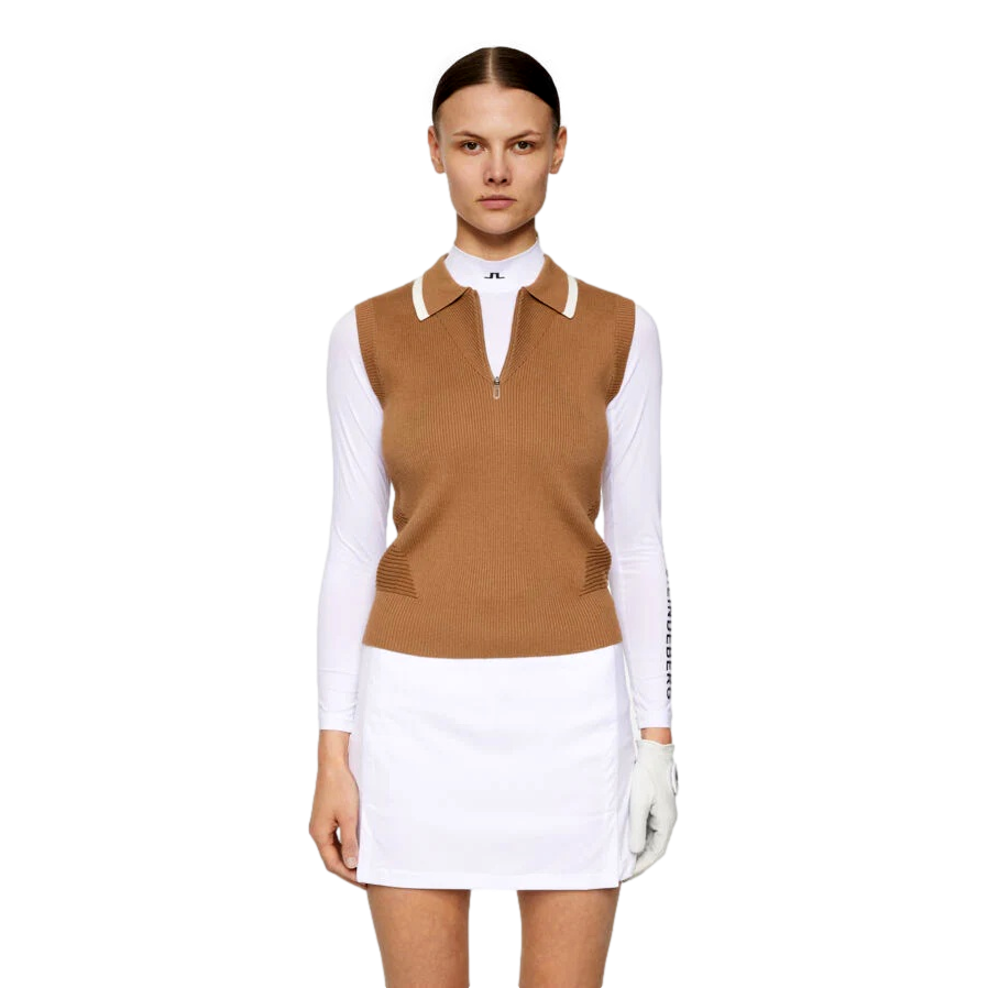 Ramona Knitted Women's Sleeveless Golf Polo Shirt