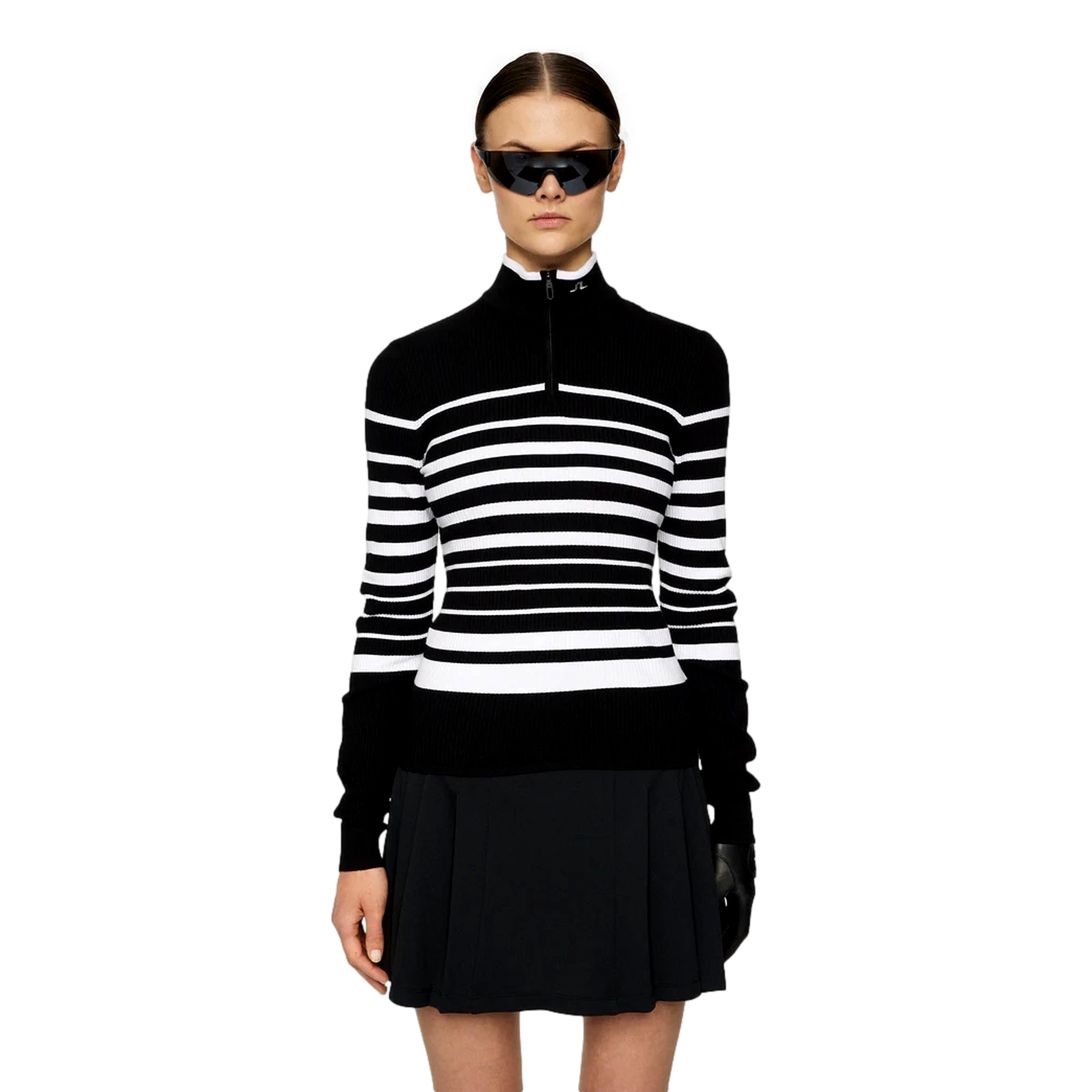 Women's Cheryl Ribbed Knitted Quarter Zip Sweater
