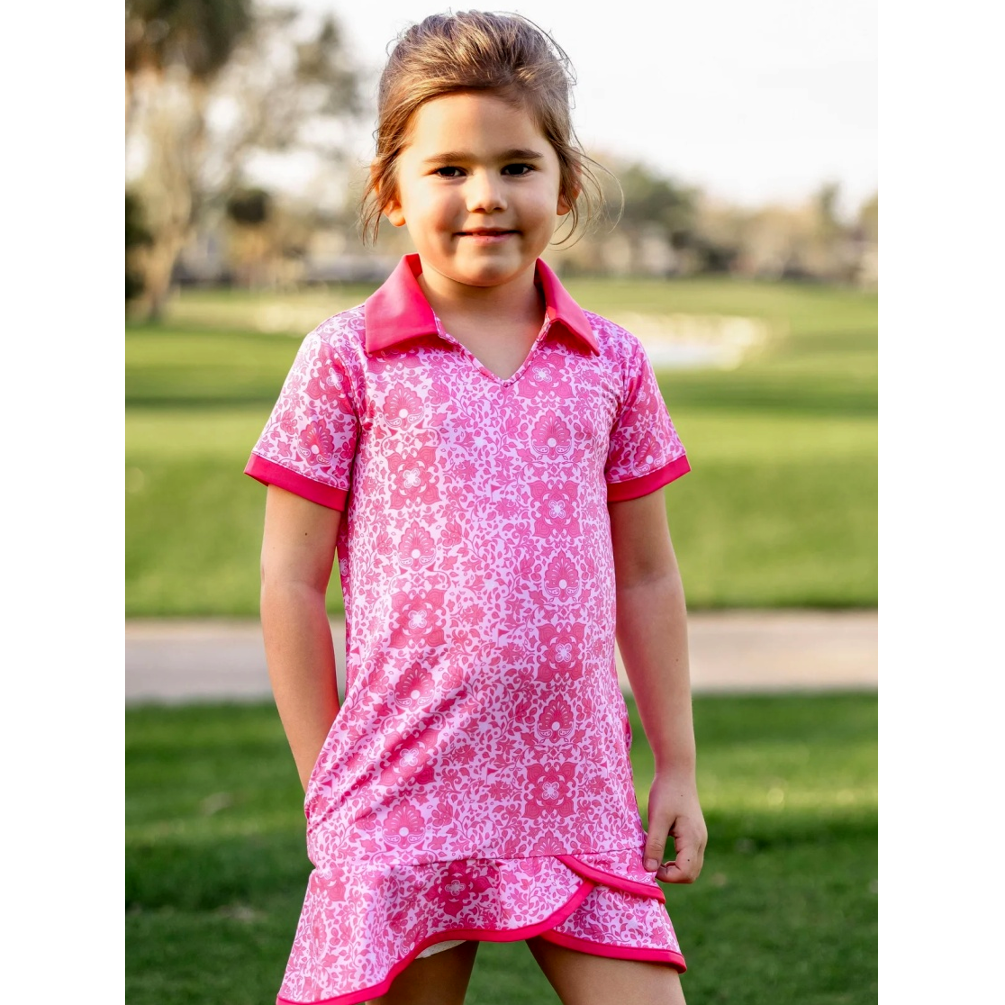 Girls Nora Riviera Scalloped Short Sleeve Dress