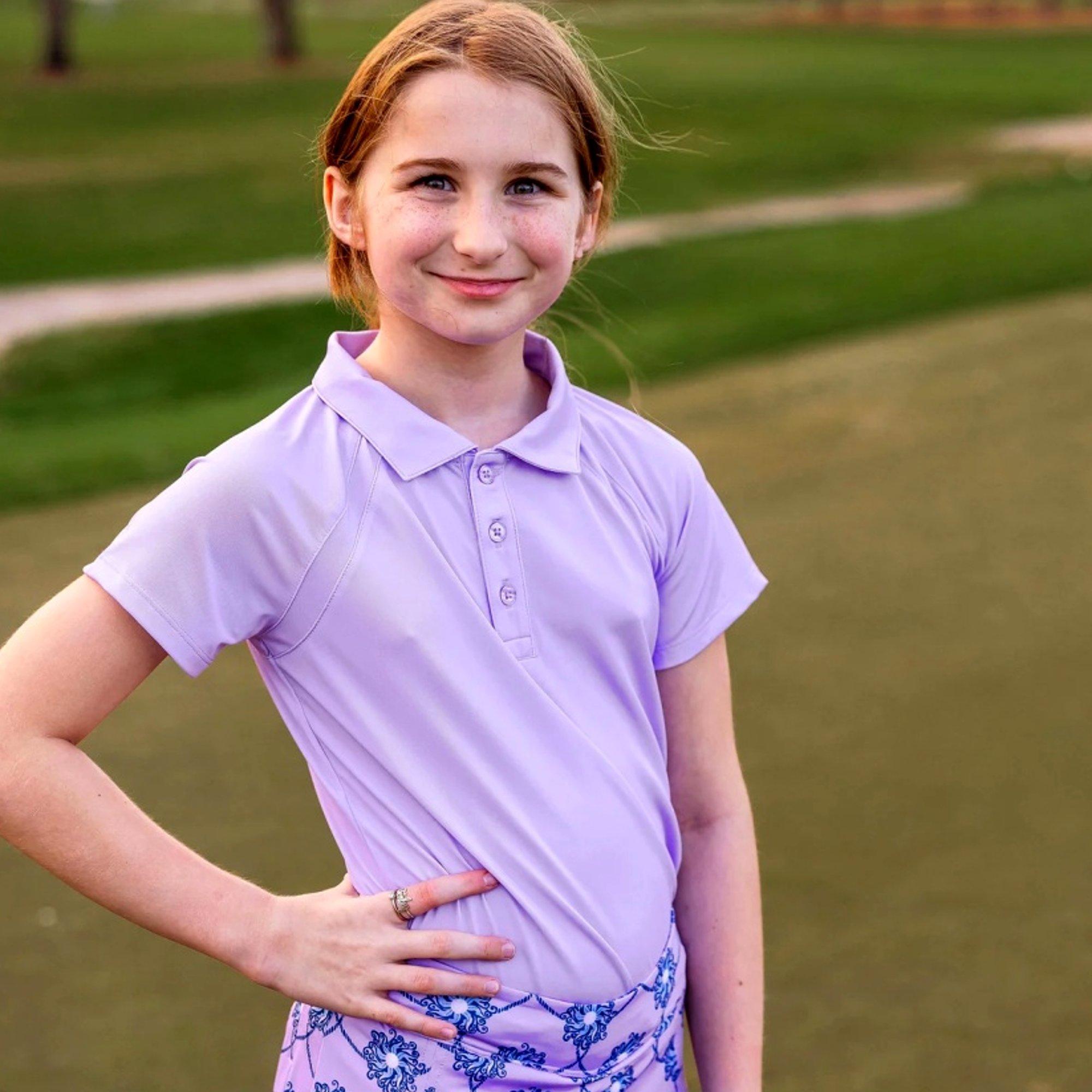 Girls Reagan Cap Short Sleeve Polo