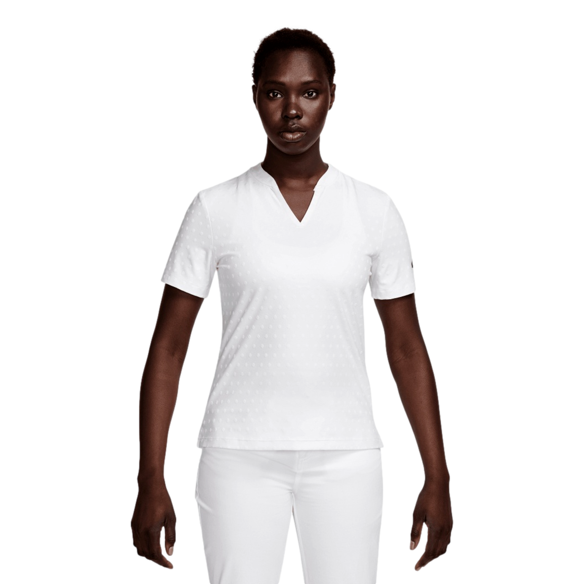 Women's Dri-FIT Blade Jacquard V-Neck Short Sleeve Polo | PGA TOUR