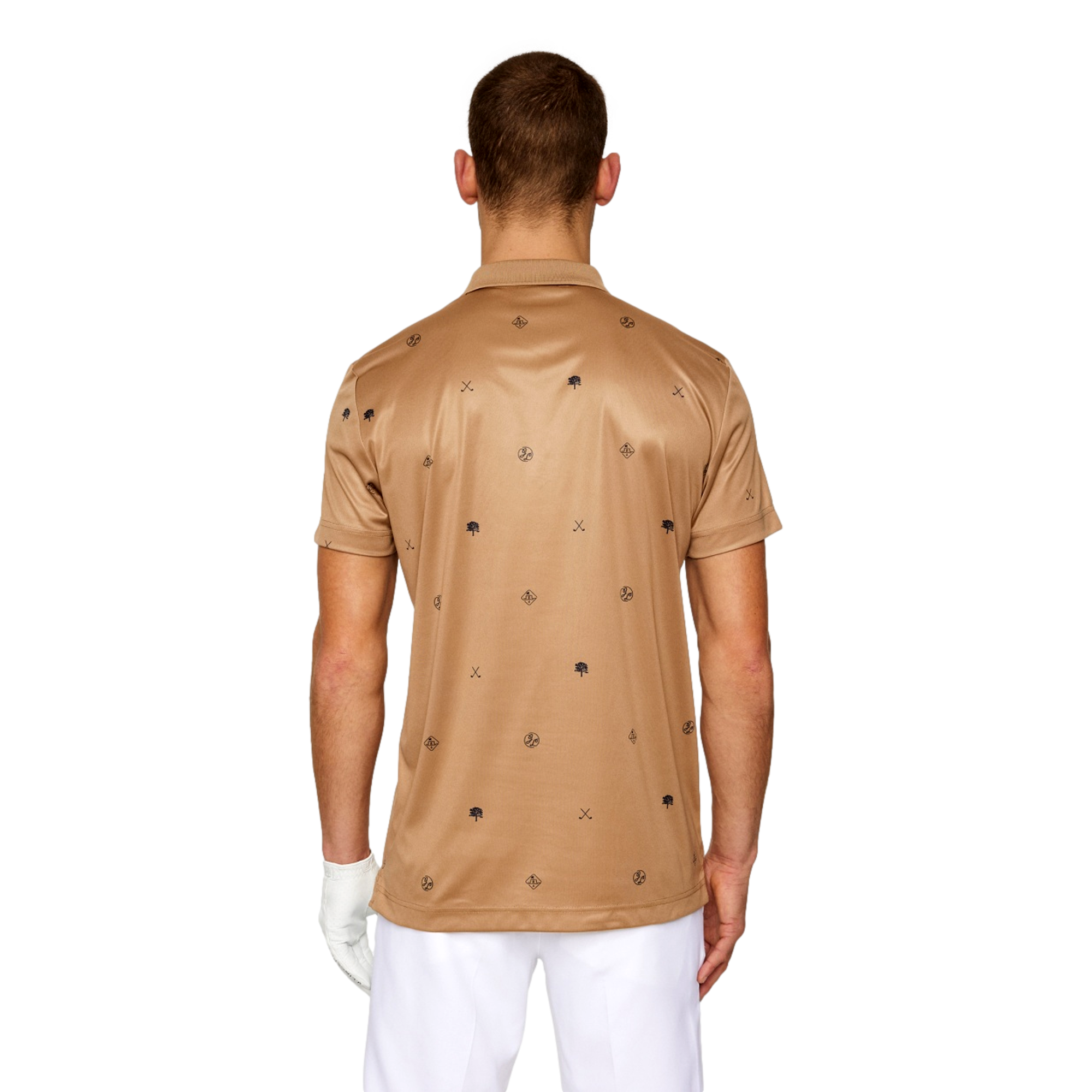 Club House Motif Men's Short Sleeve Golf Polo Shirt