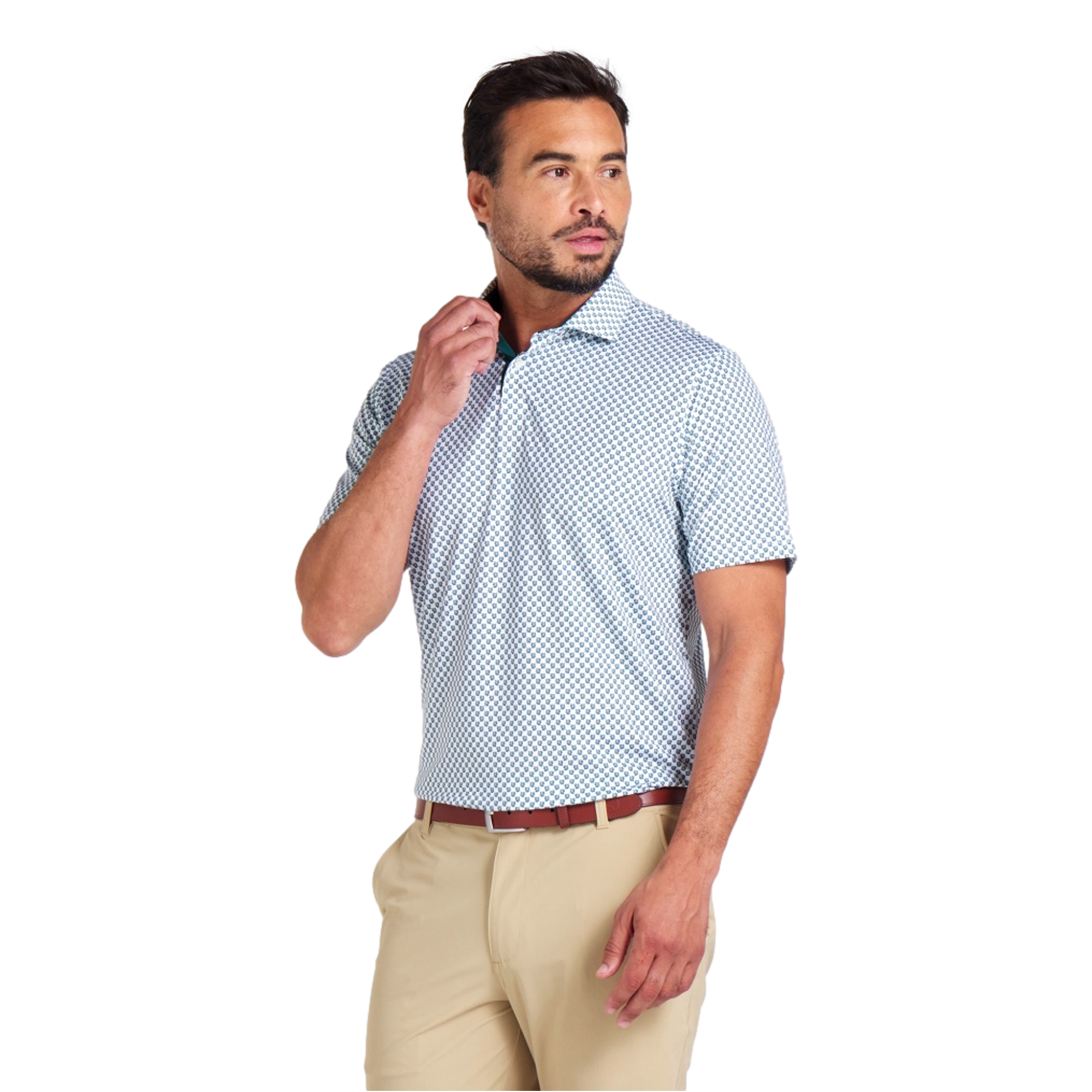 MATTR Micro Floral Polo Shirt