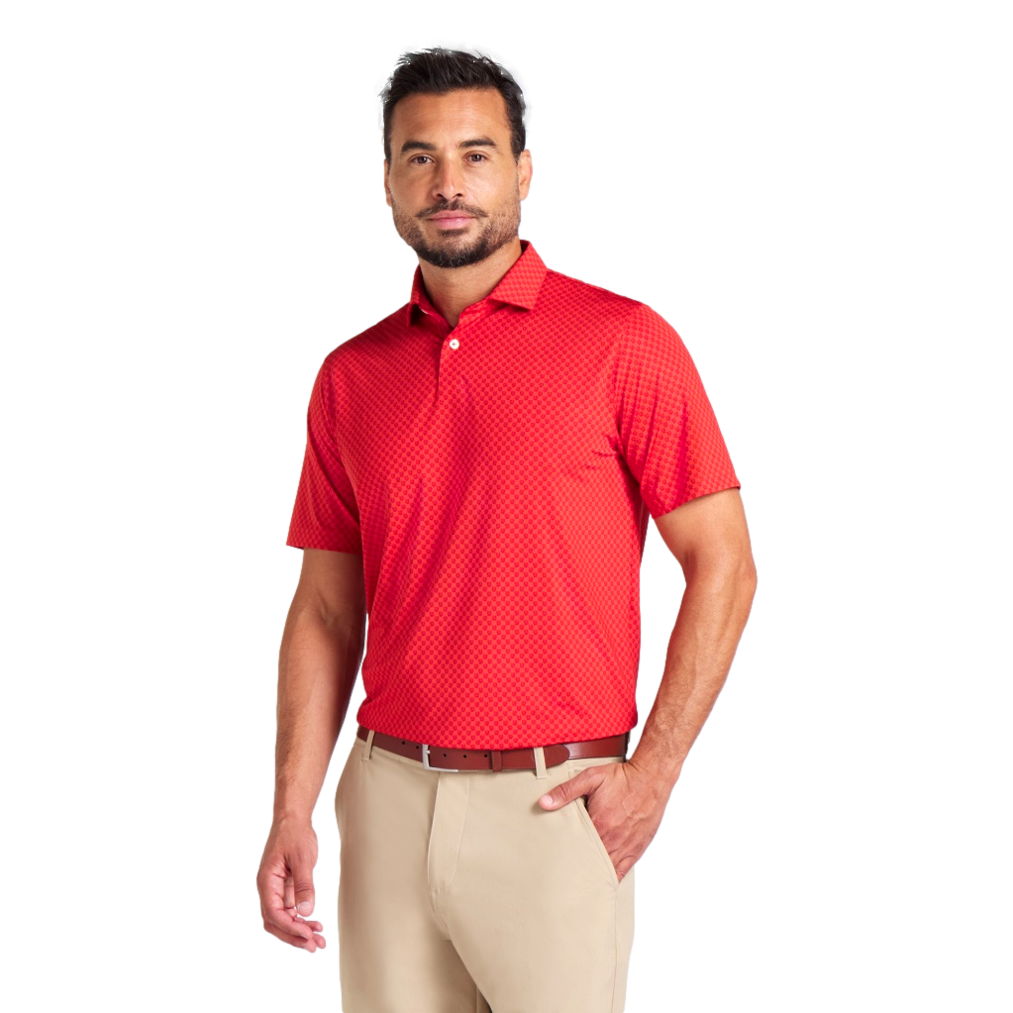 MATTR Micro Floral Men's Golf Polo