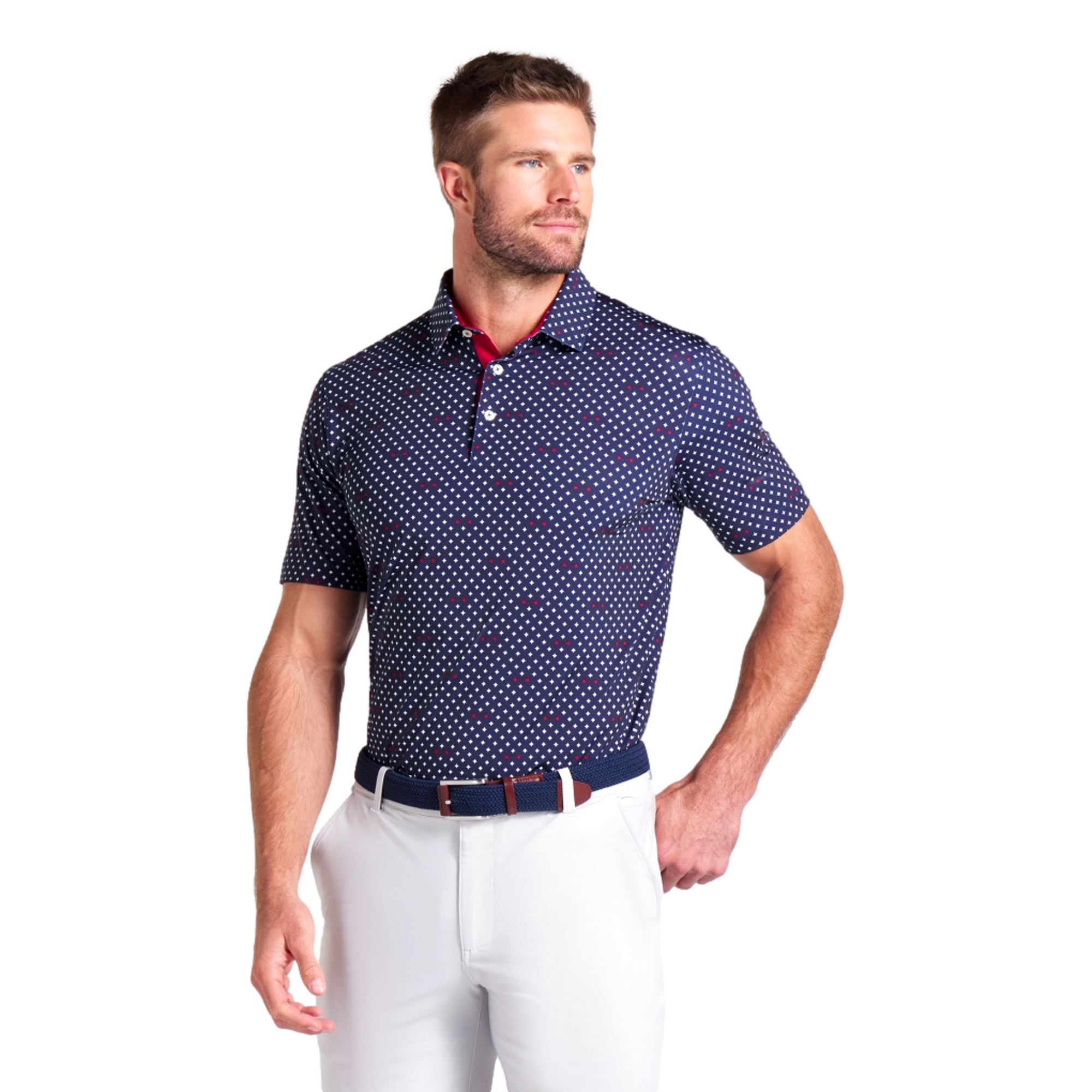 MATTR Men's Performance Burgh Short Sleeve Golf Polo Shirt