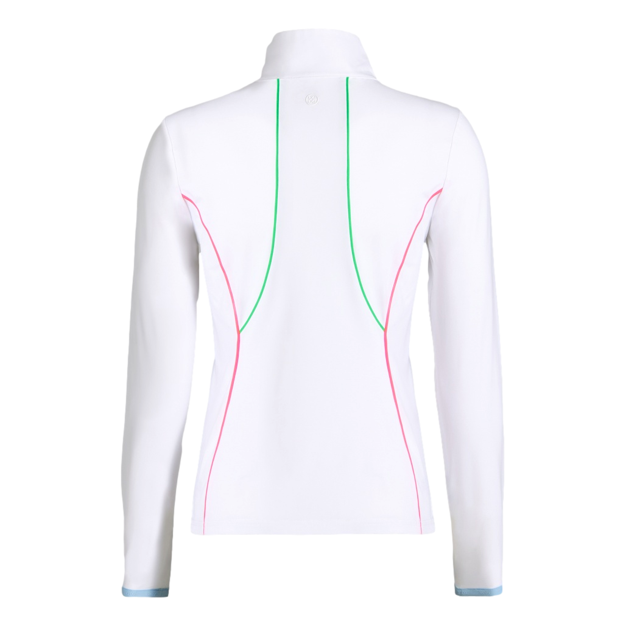 Stretch Nylon Interlock Tipped Quarter Zip Long Sleeve Golf Pullover