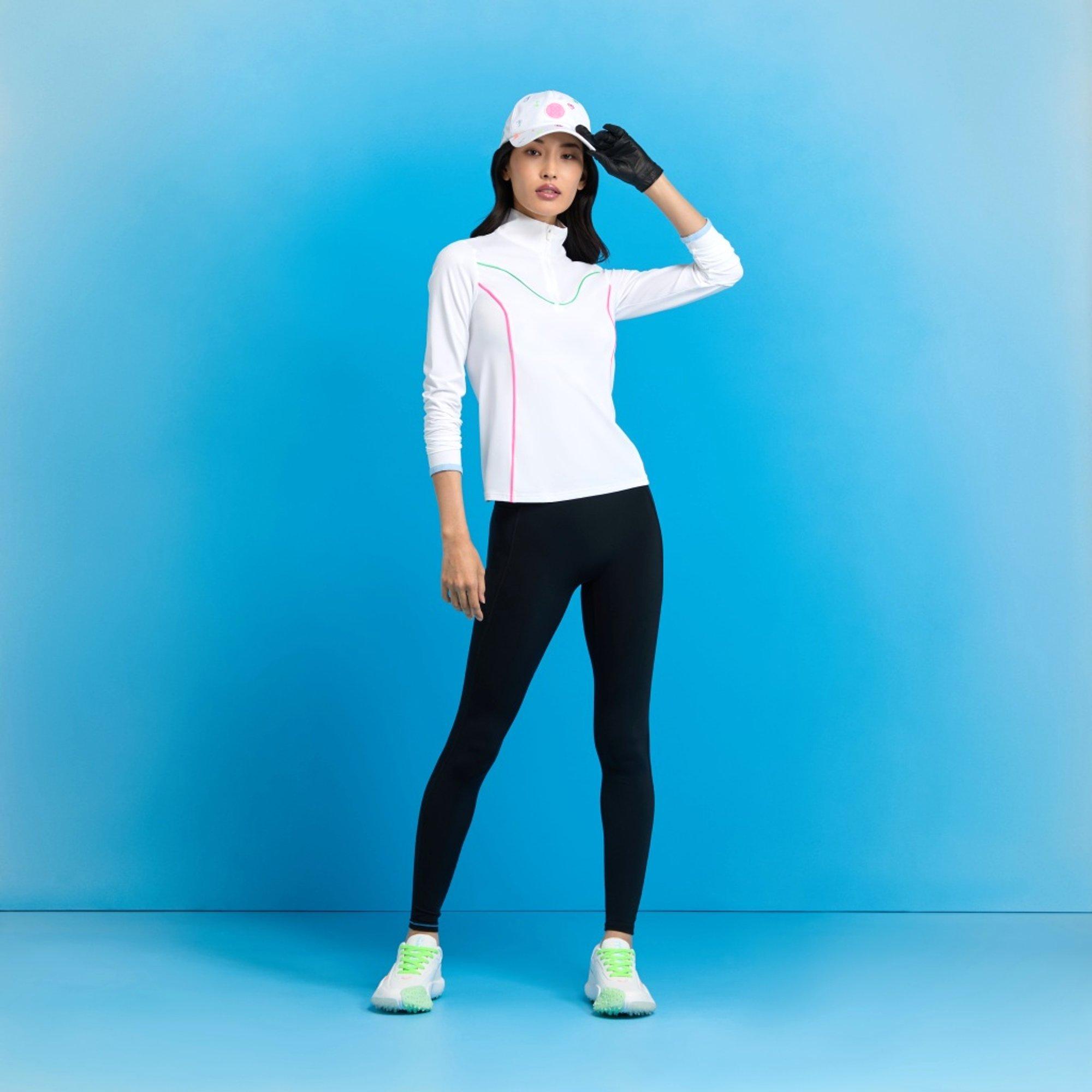 Stretch Nylon Interlock Tipped Quarter Zip Long Sleeve Golf Pullover