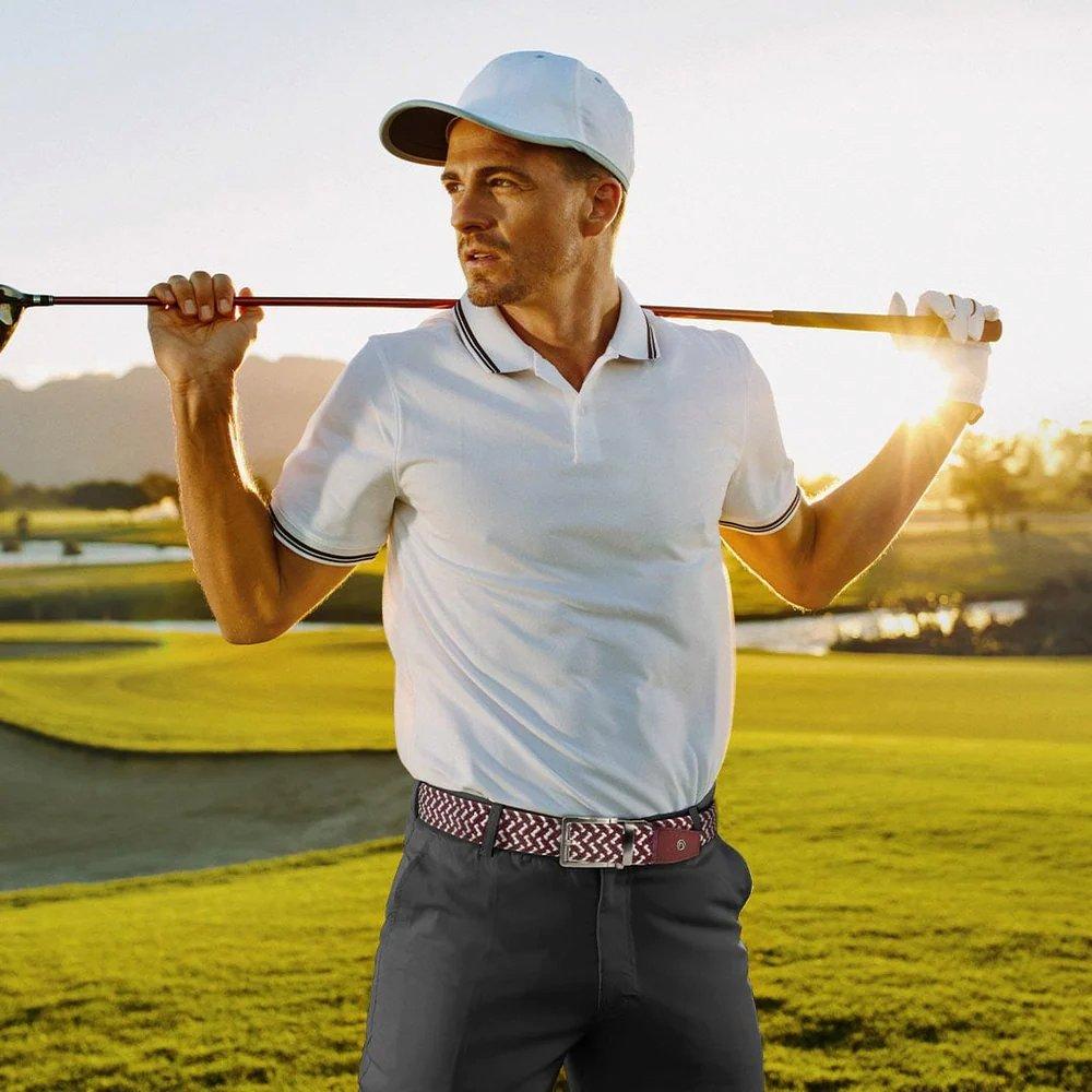 Braided Maroon Men's Golf Belt