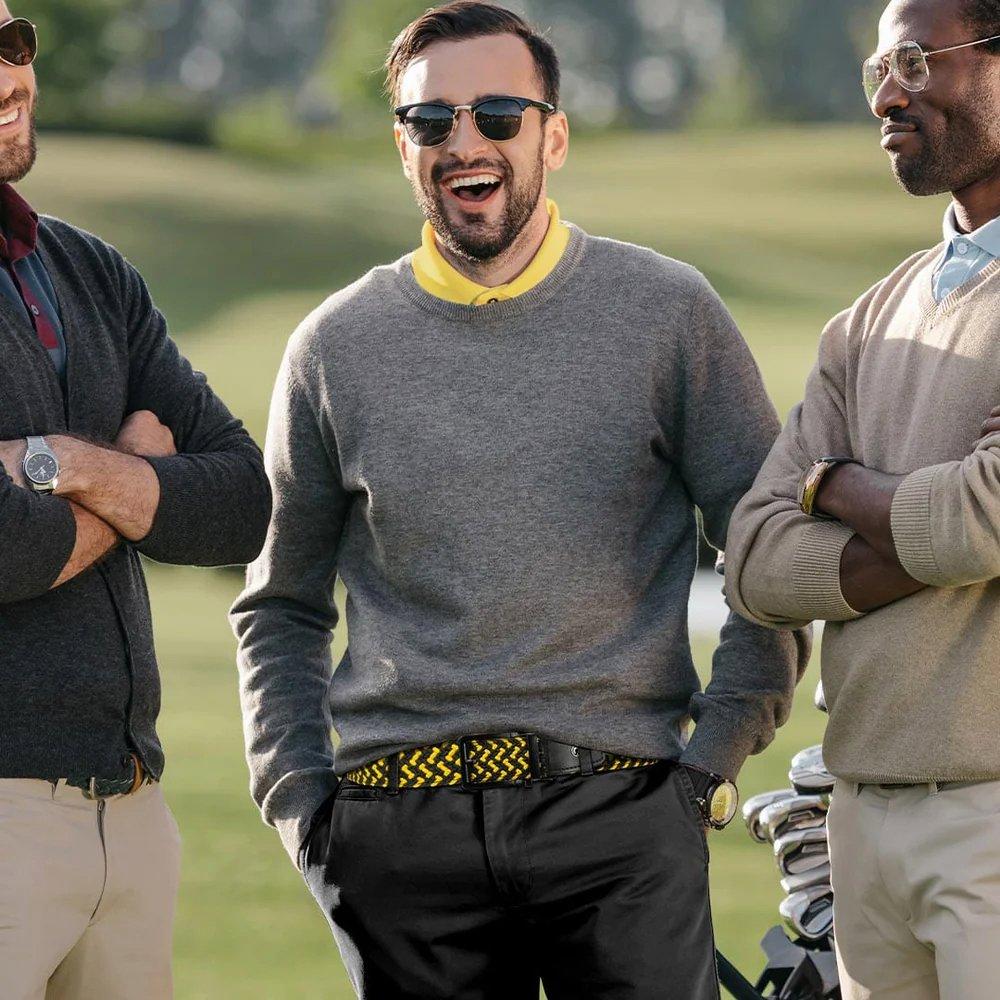 Braided Black & Gold Men's Golf Belt