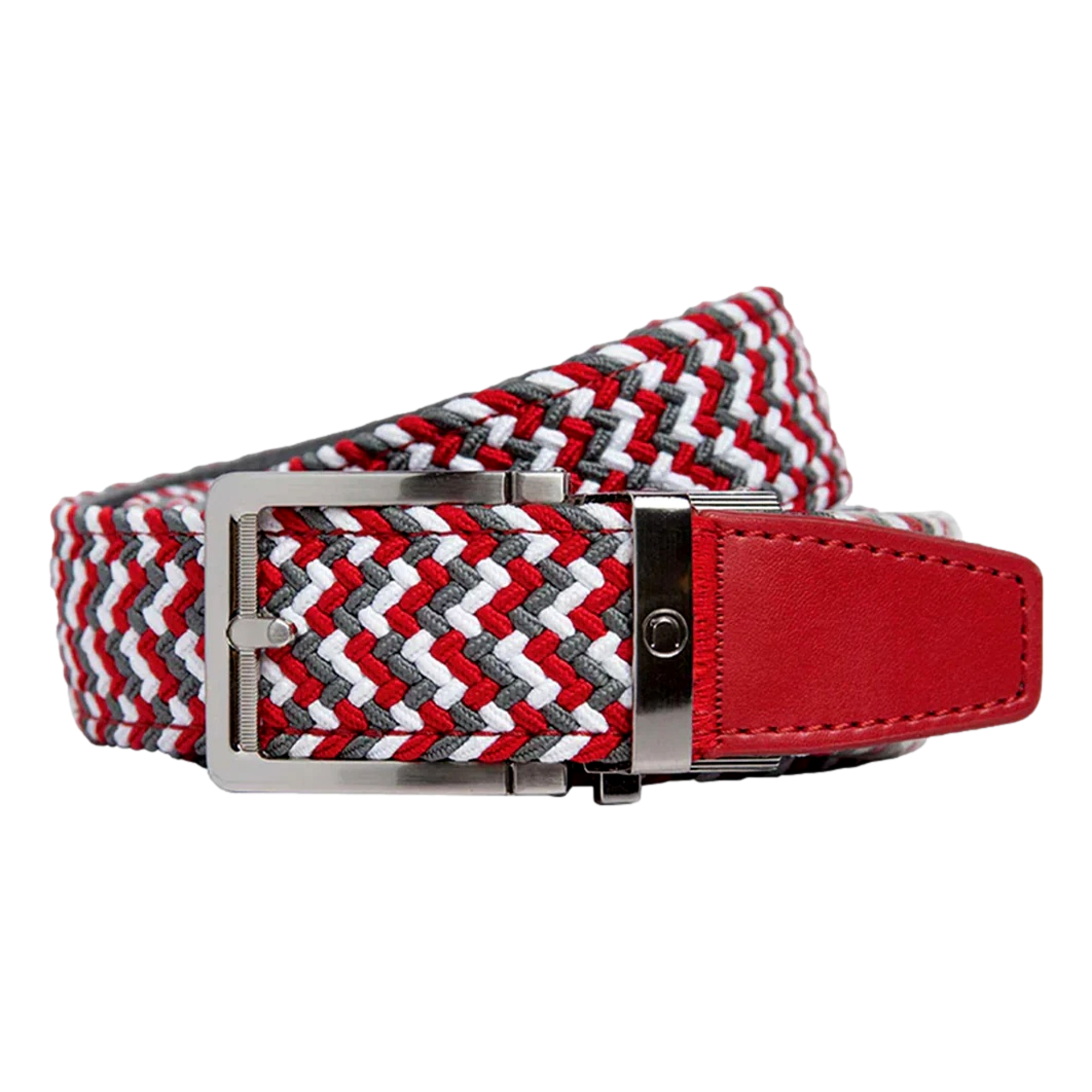 Braided Scarlet & Black Men's Golf Belt