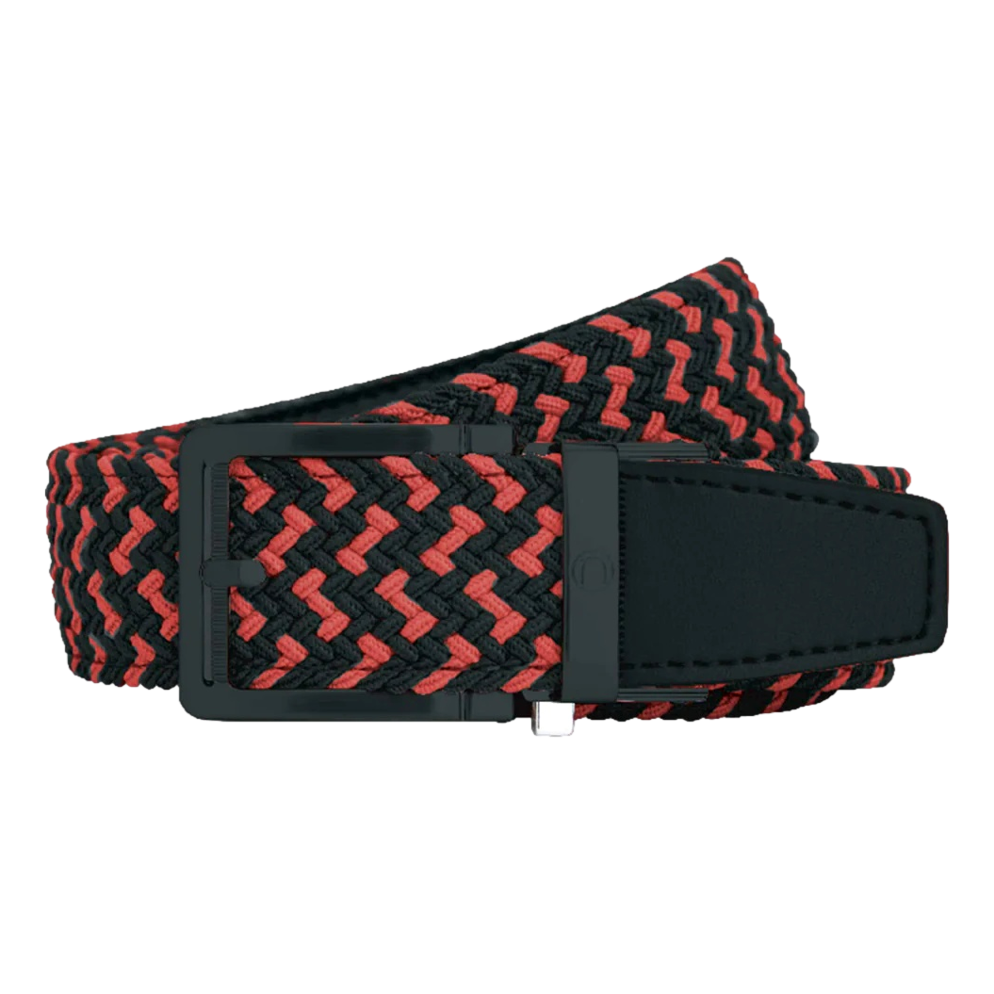 Braided Scarlet & Black Mens Belt