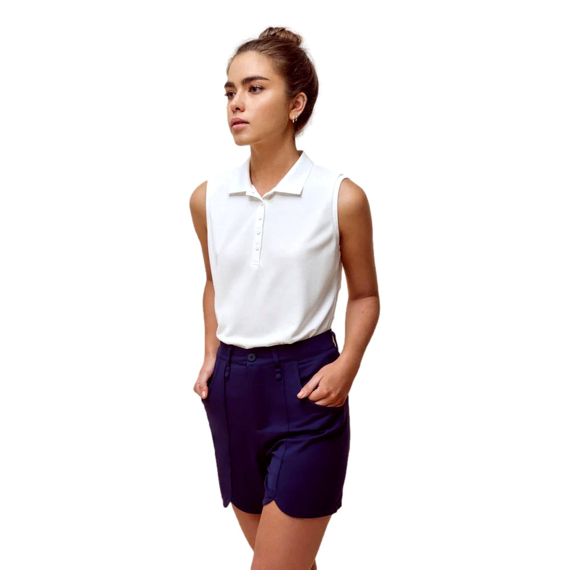 Classic Cropped Women's Sleeveless Golf Polo Shirt