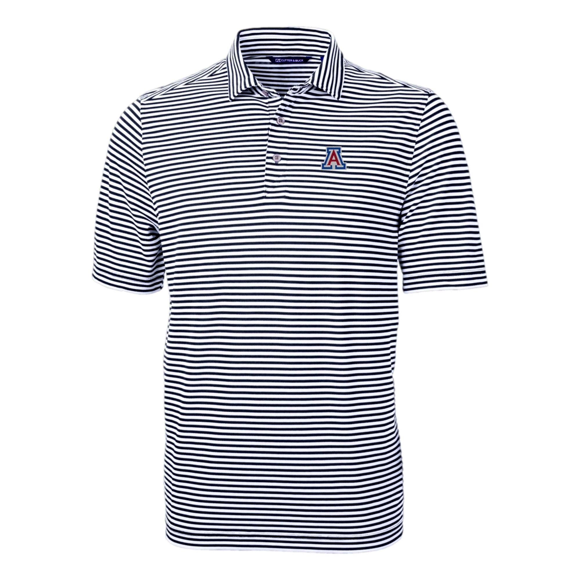 Arizona Wildcats Cutter & Buck Virtue Eco Pique Stripe Recycled Mens Polo