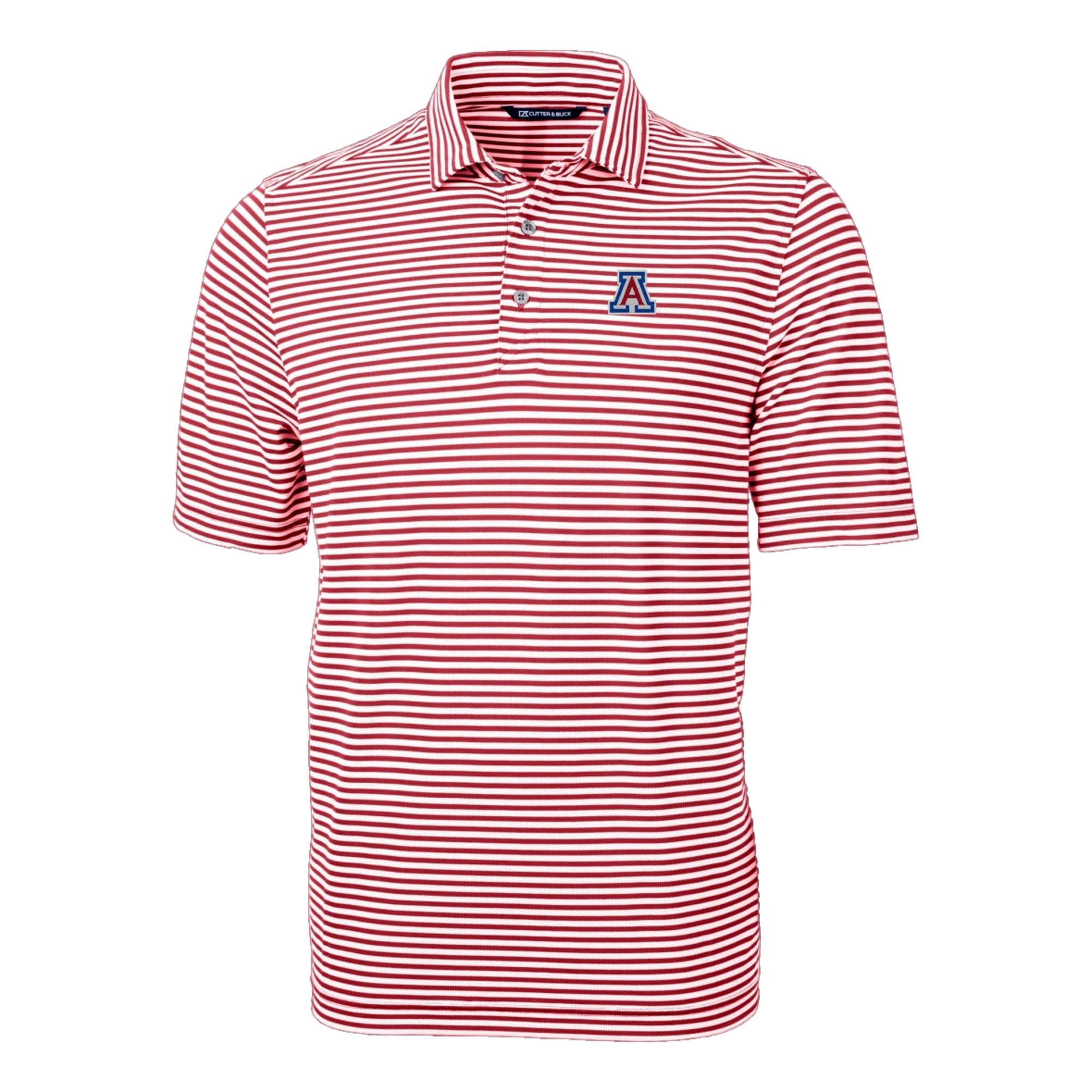 Arizona Wildcats Cutter & Buck Virtue Eco Pique Stripe Recycled Mens Polo