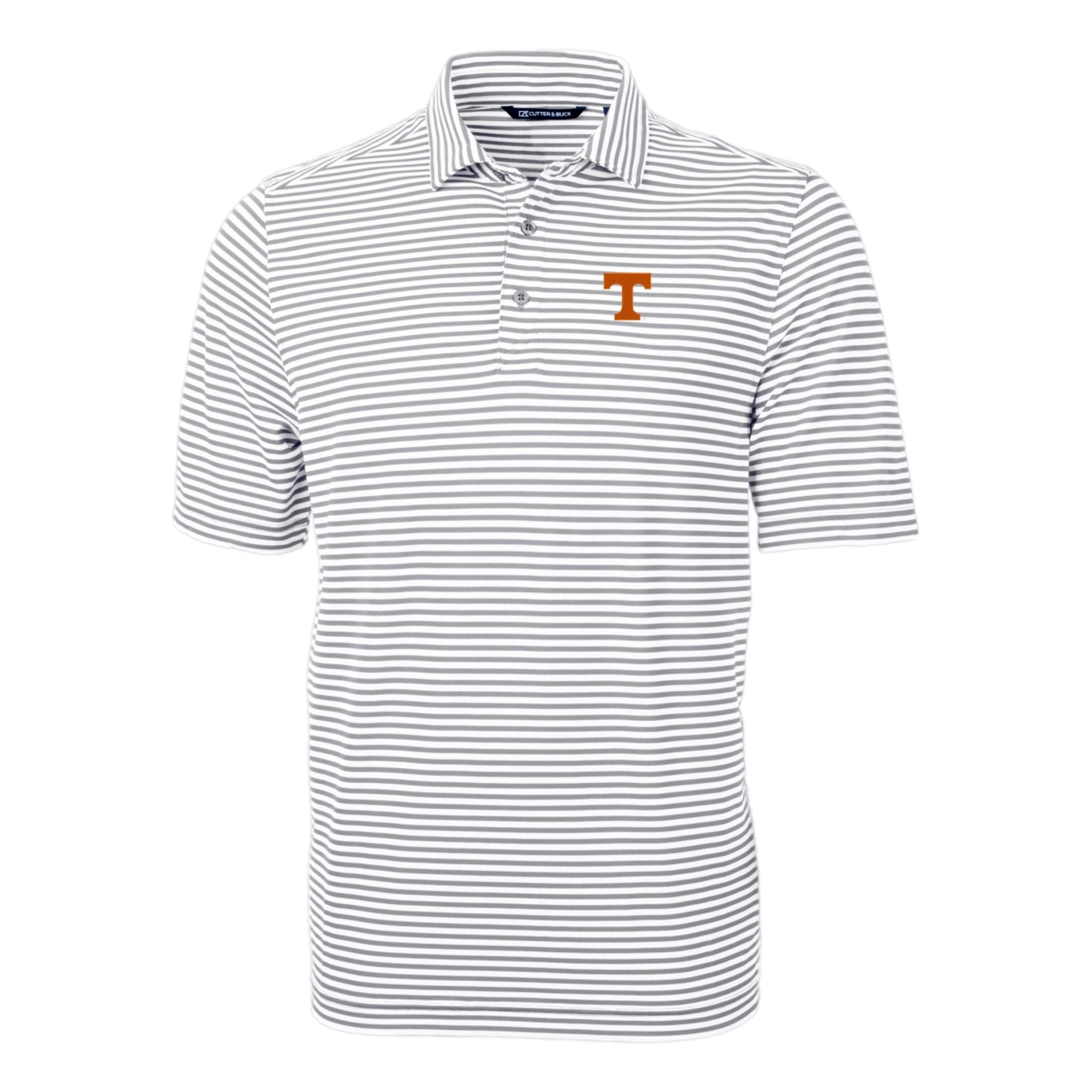 Tennessee Volunteers Cutter & Buck Virtue Eco Pique Stripe Recycled Mens Polo