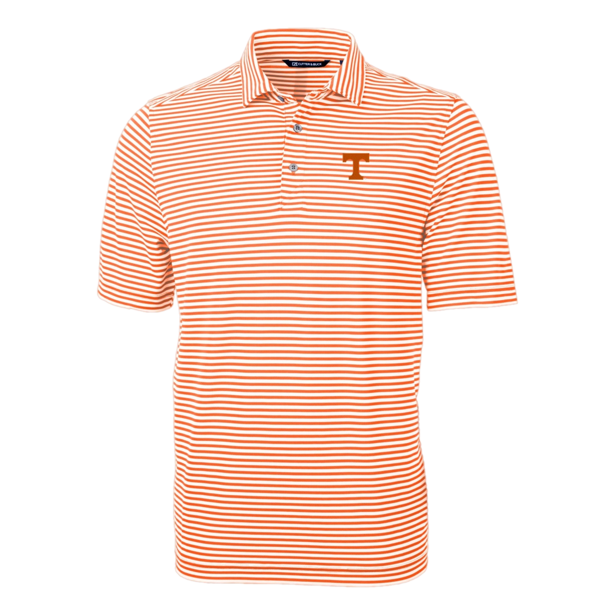 Tennessee Volunteers Cutter & Buck Virtue Eco Pique Stripe Recycled Mens Polo