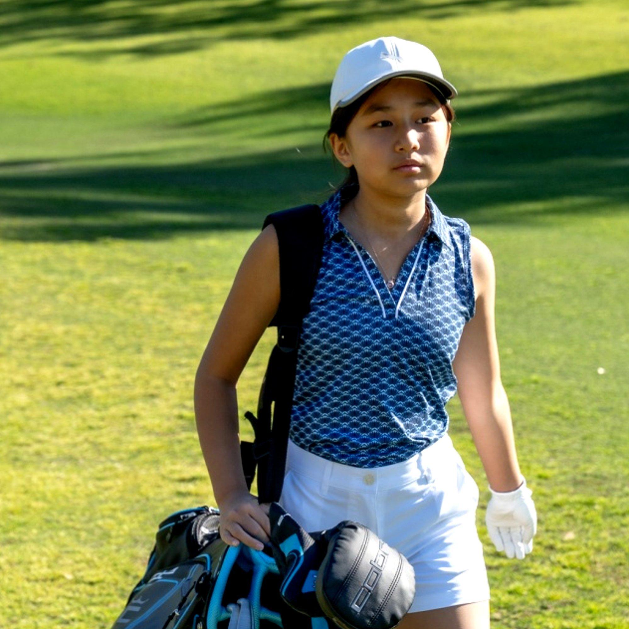 Girls Scallop Sleeveless Polo