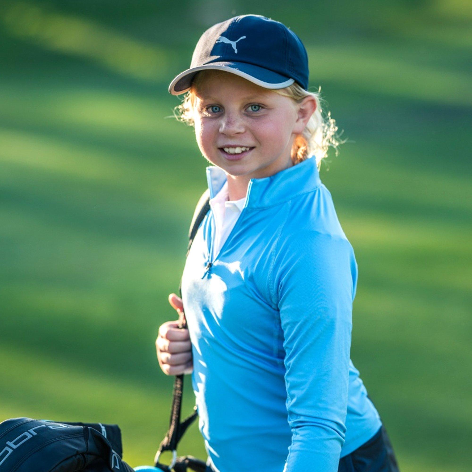 Girls Solid YOU-V Quarter Zip