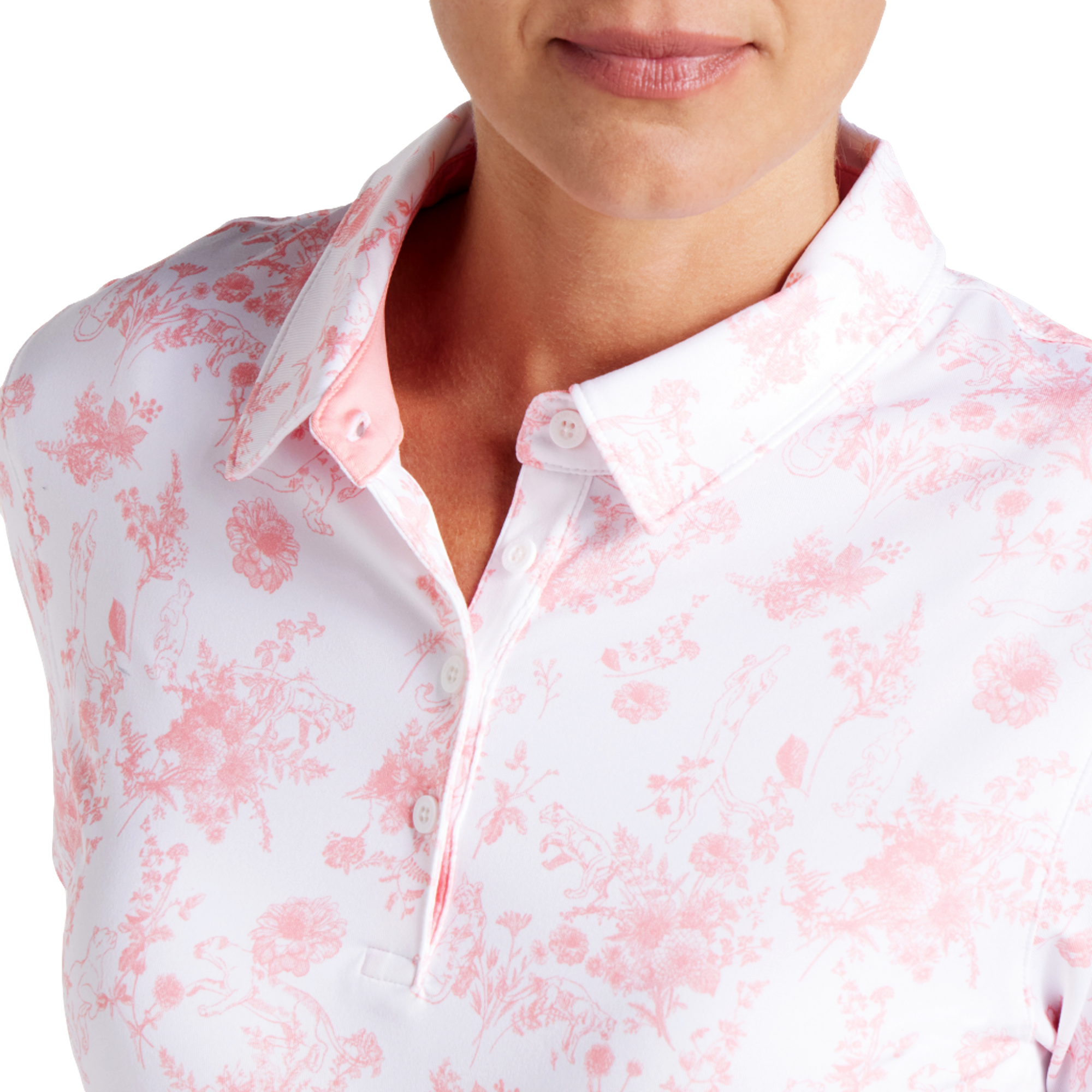 Cloudspun Toile Polo Women's Short Sleeve Golf Polo Shirt