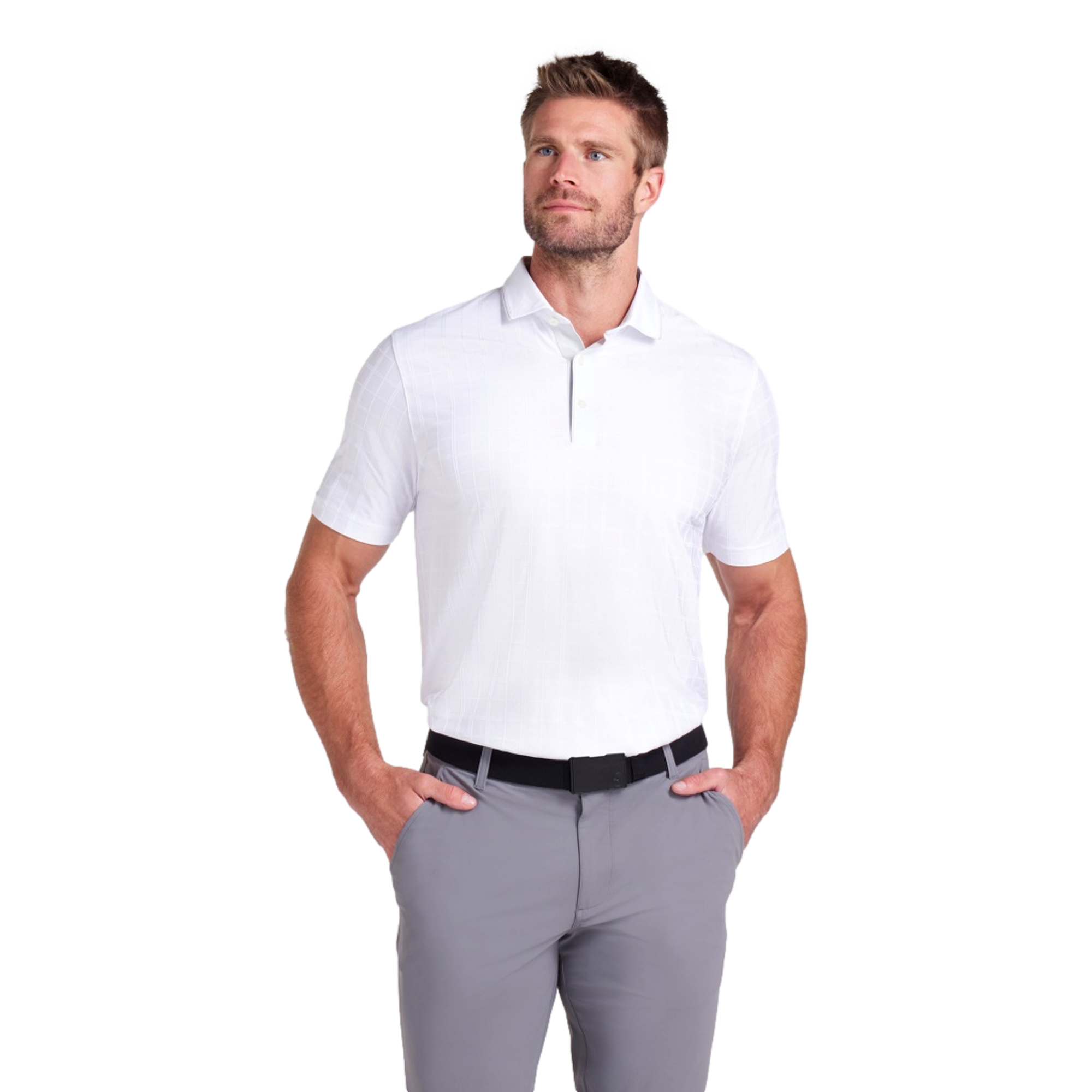 MATTR Check Men's Short Sleeve Golf Polo Shirt