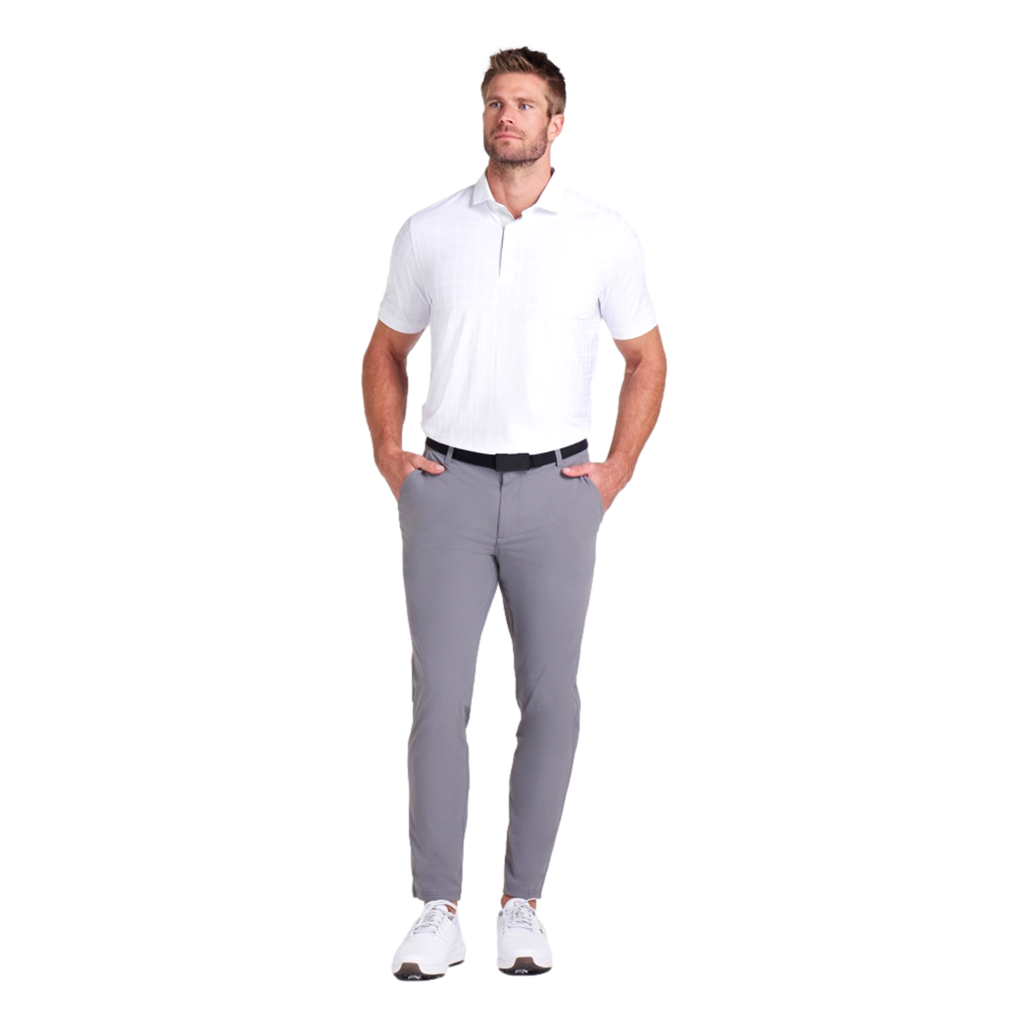 MATTR Check Men's Short Sleeve Golf Polo Shirt