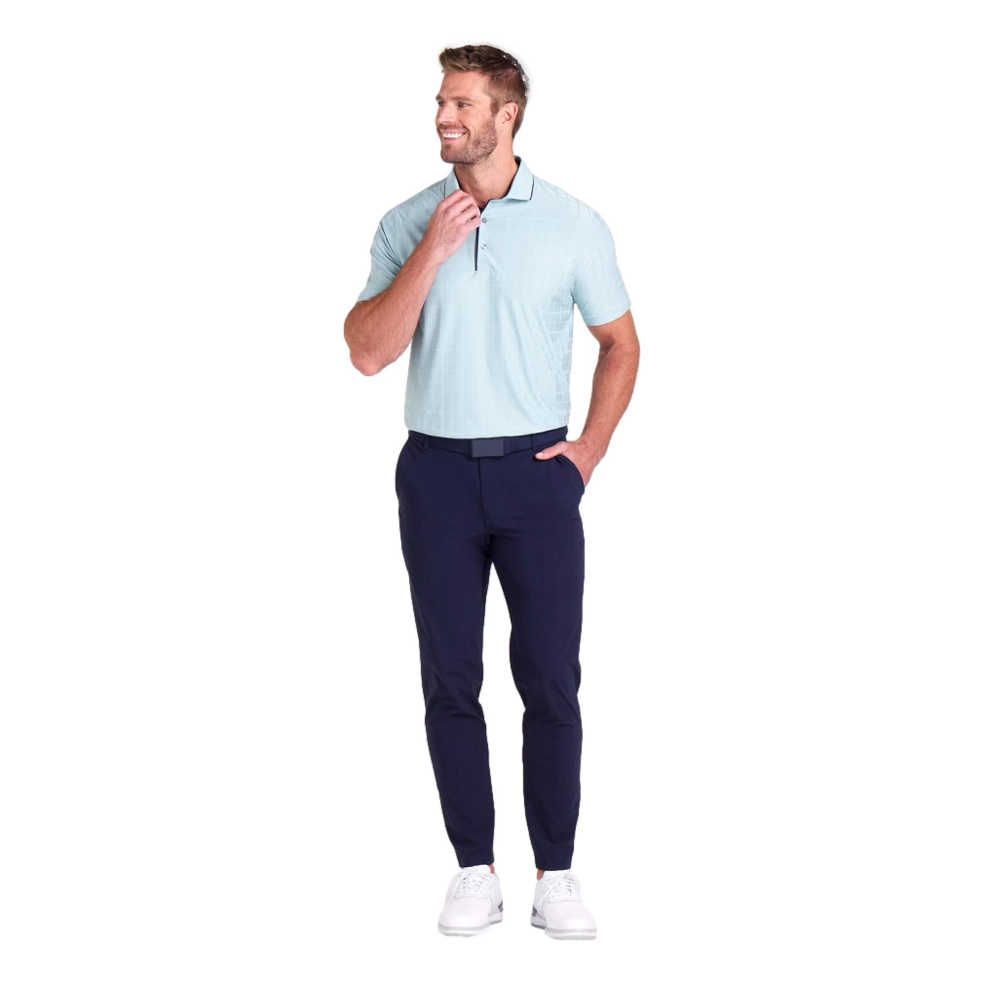 MATTR Check Men's Short Sleeve Golf Polo Shirt