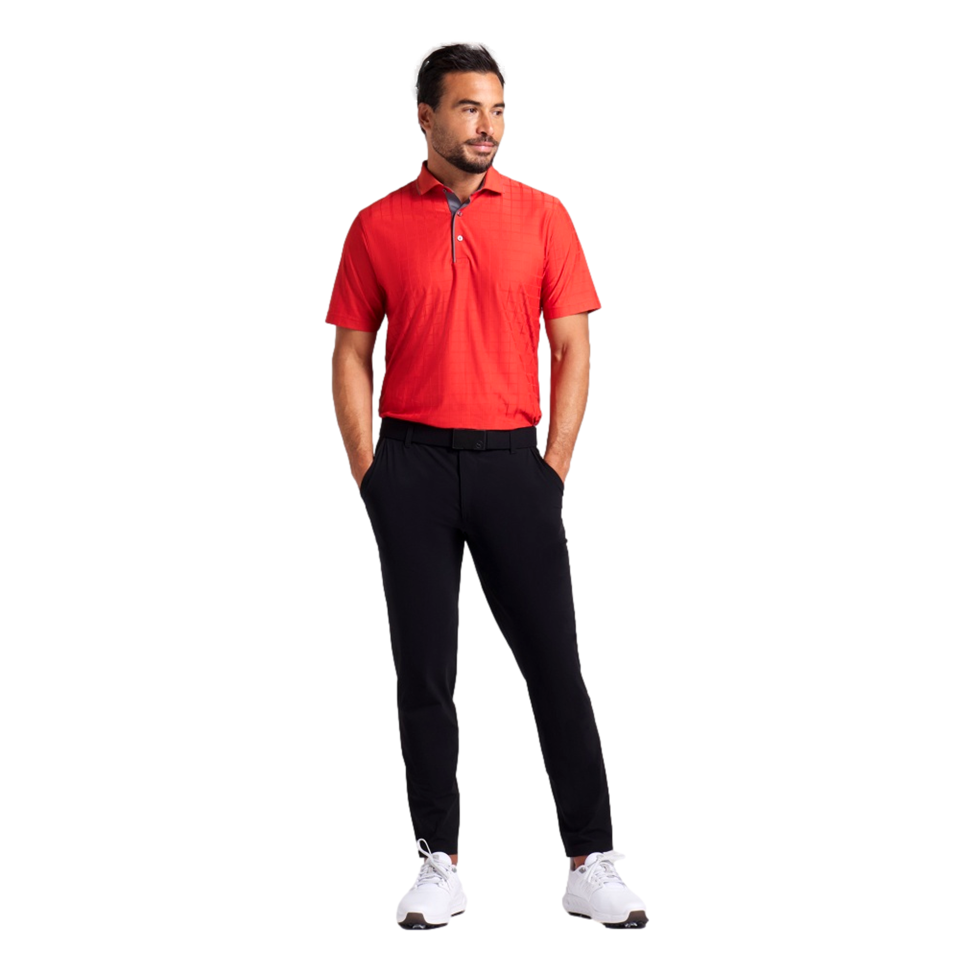 MATTR Check Men's Short Sleeve Golf Polo Shirt