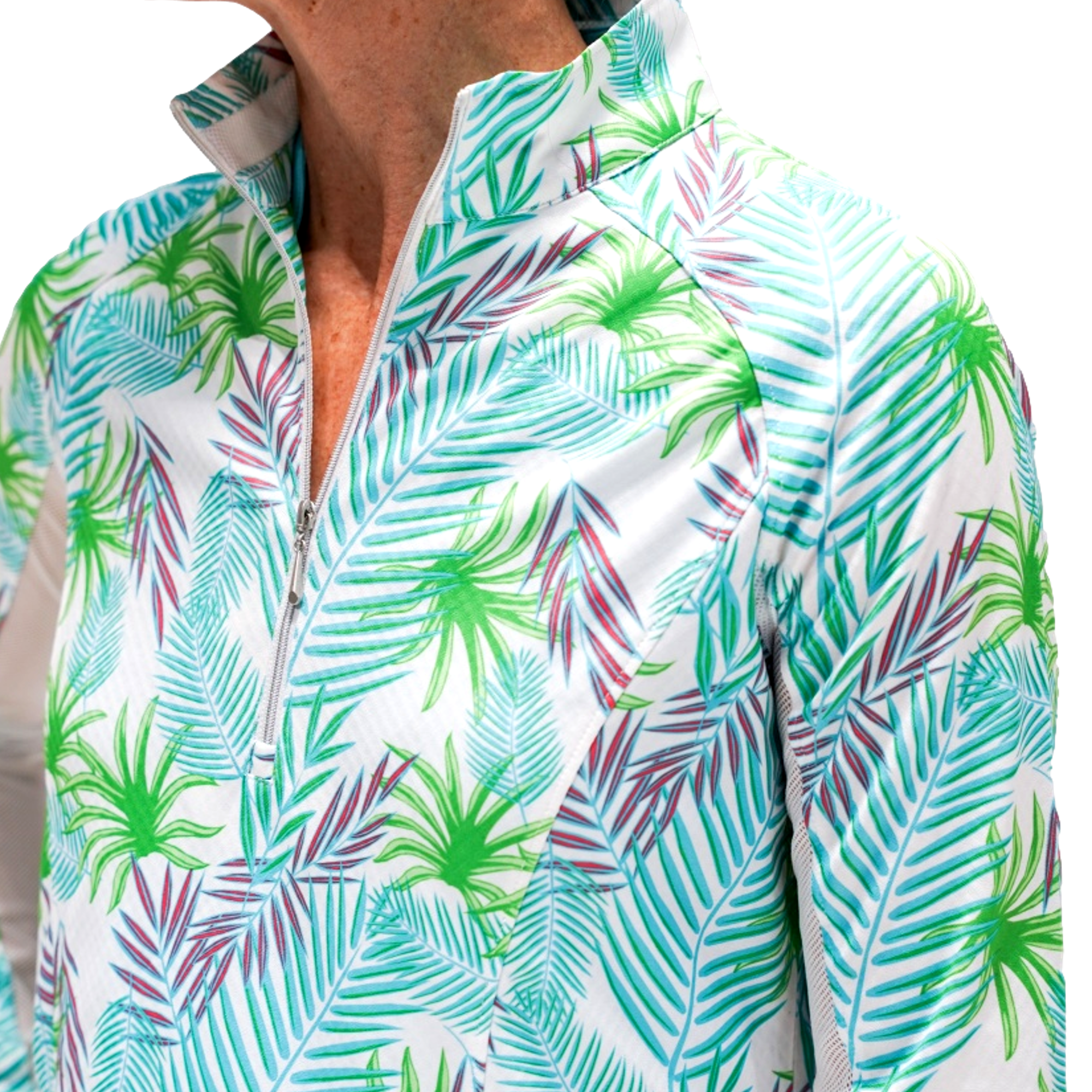 Tropical Print Women's Golf Quarter Zip