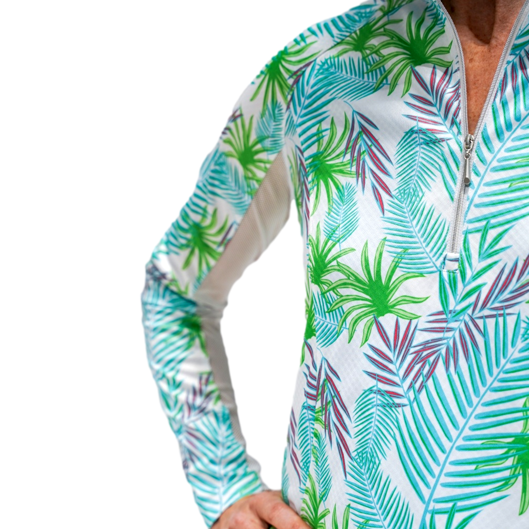 Tropical Print Women's Golf Quarter Zip