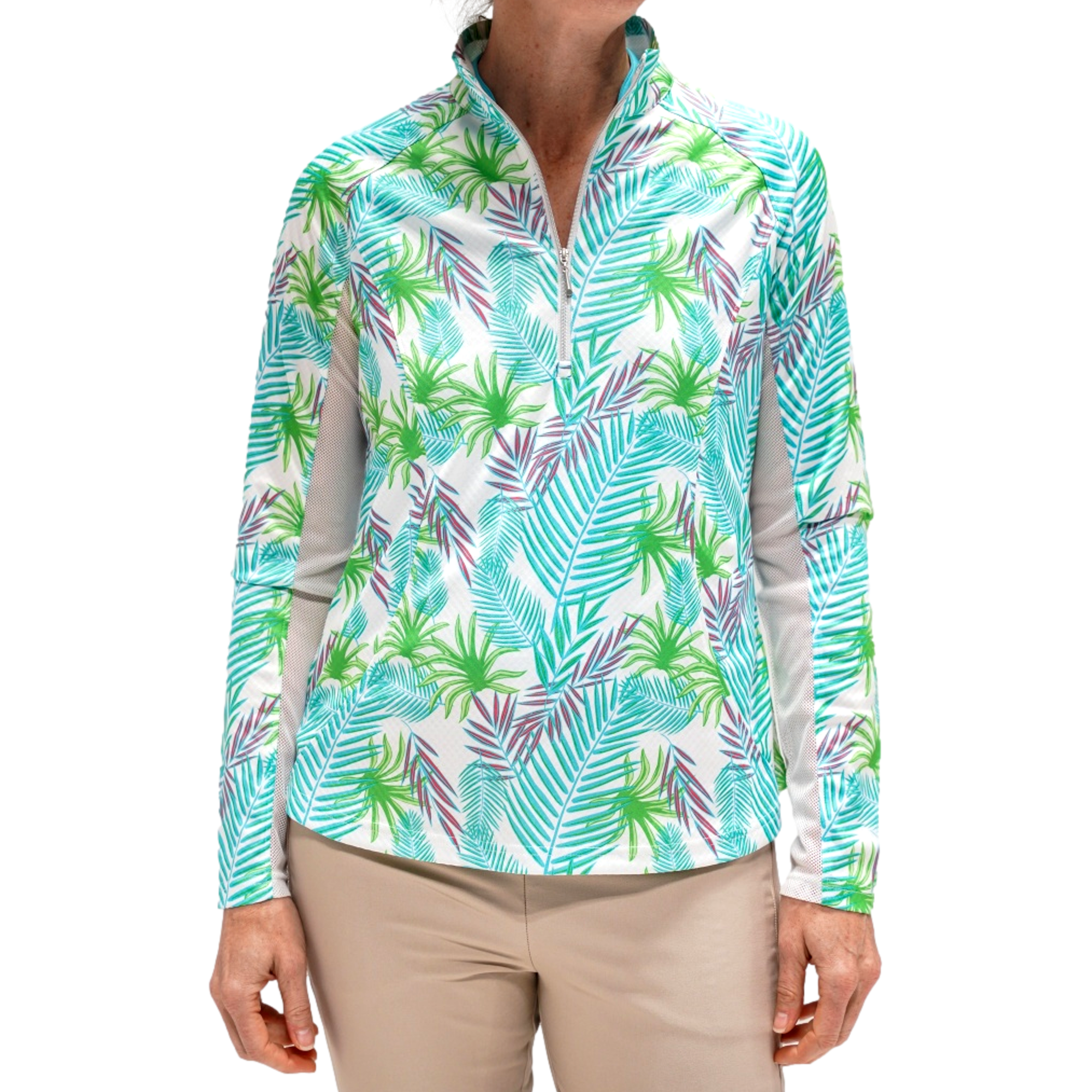 Tropical Print Women's Golf Quarter Zip