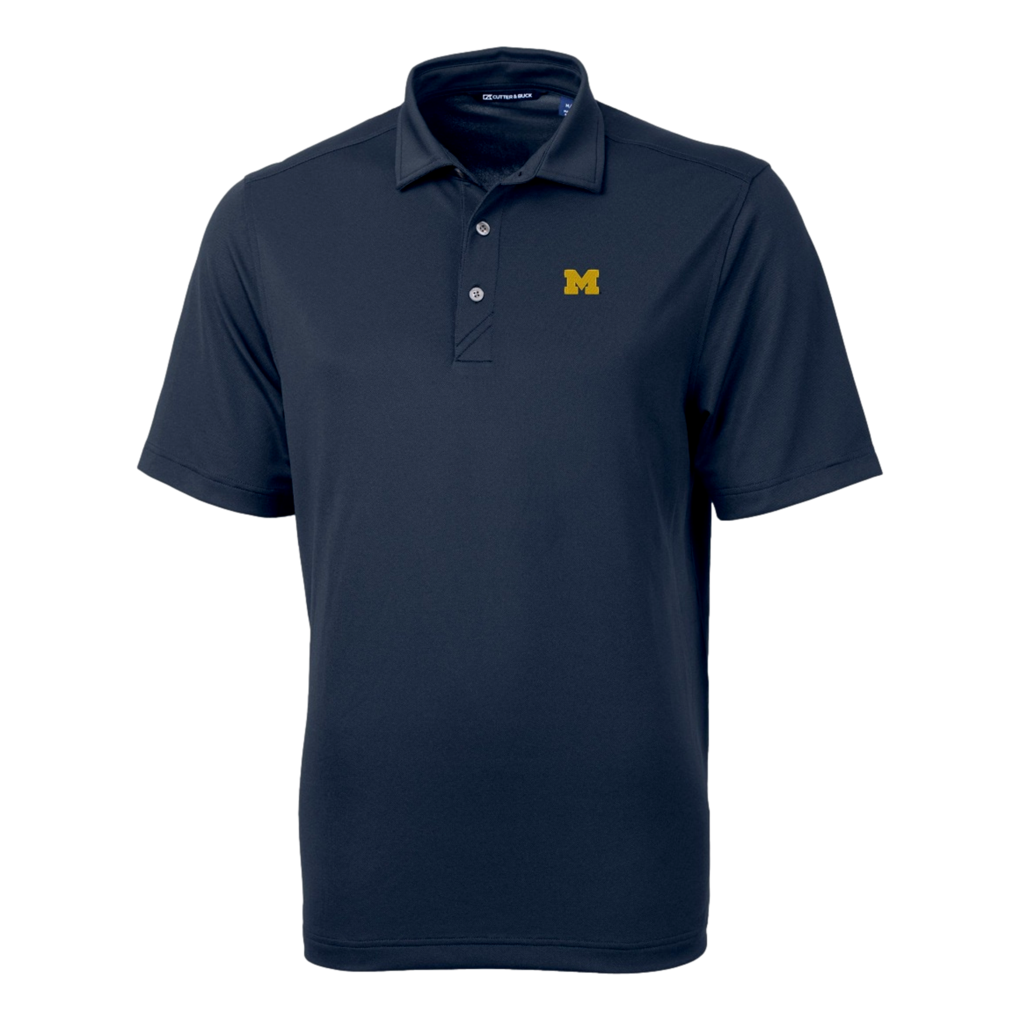 Michigan Wolverines Cutter & Buck Virtue Eco Pique Recycled Mens Big and Tall Polo