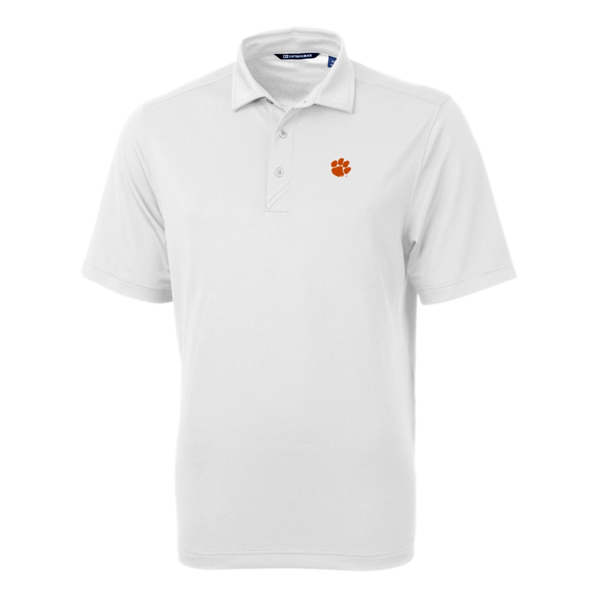 Clemson Tigers Cutter & Buck Virtue Eco Pique Recycled Men's Big and Tall Short Sleeve Golf Polo Shirt