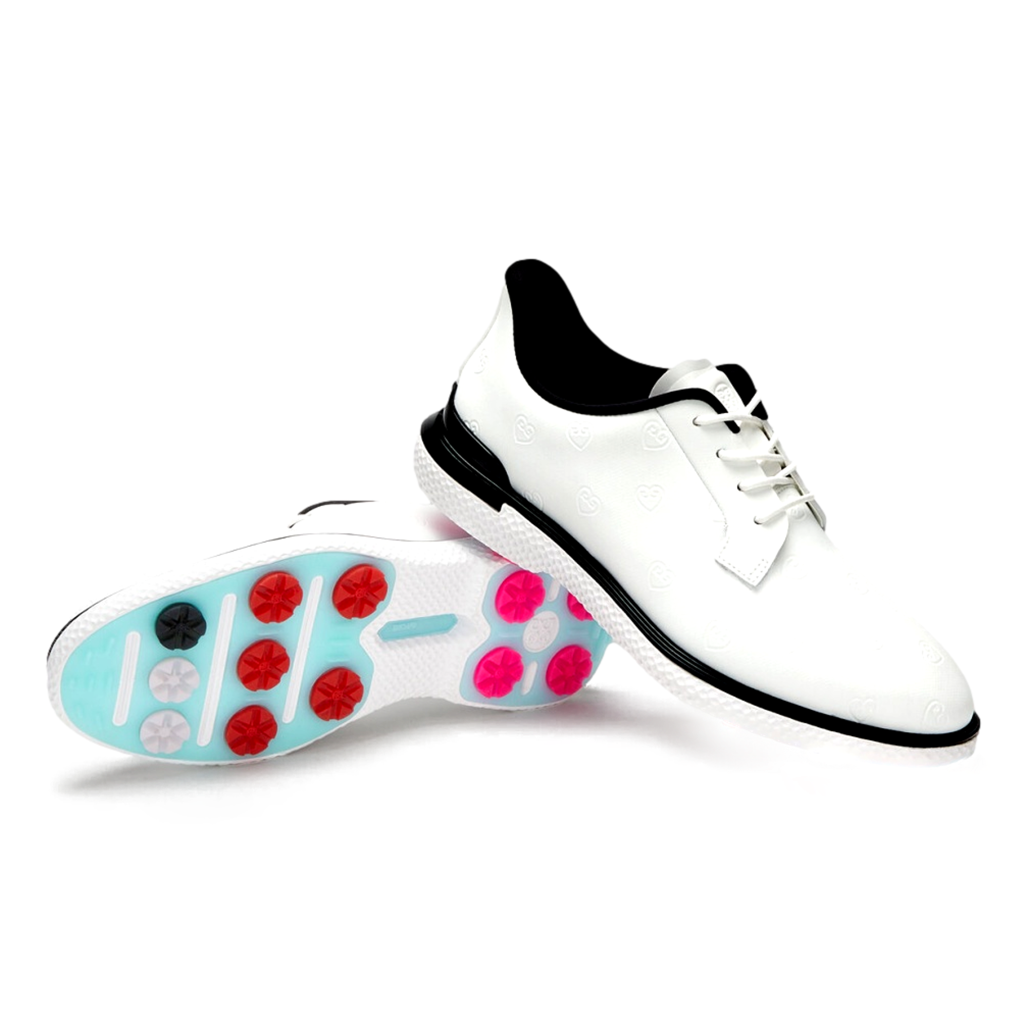 Gallivan2R Debossed Heart G's Kiltie Women's Spikeless Golf Shoes