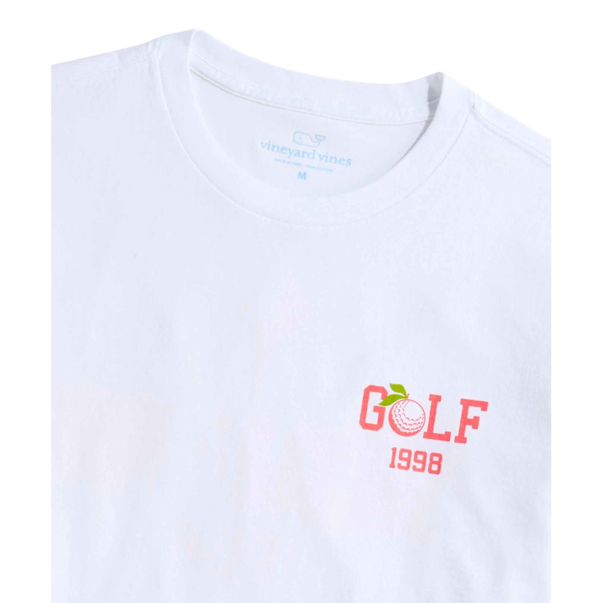 Peachy Crossed Golf Clubs Short Sleeve Pocket T-Shirt