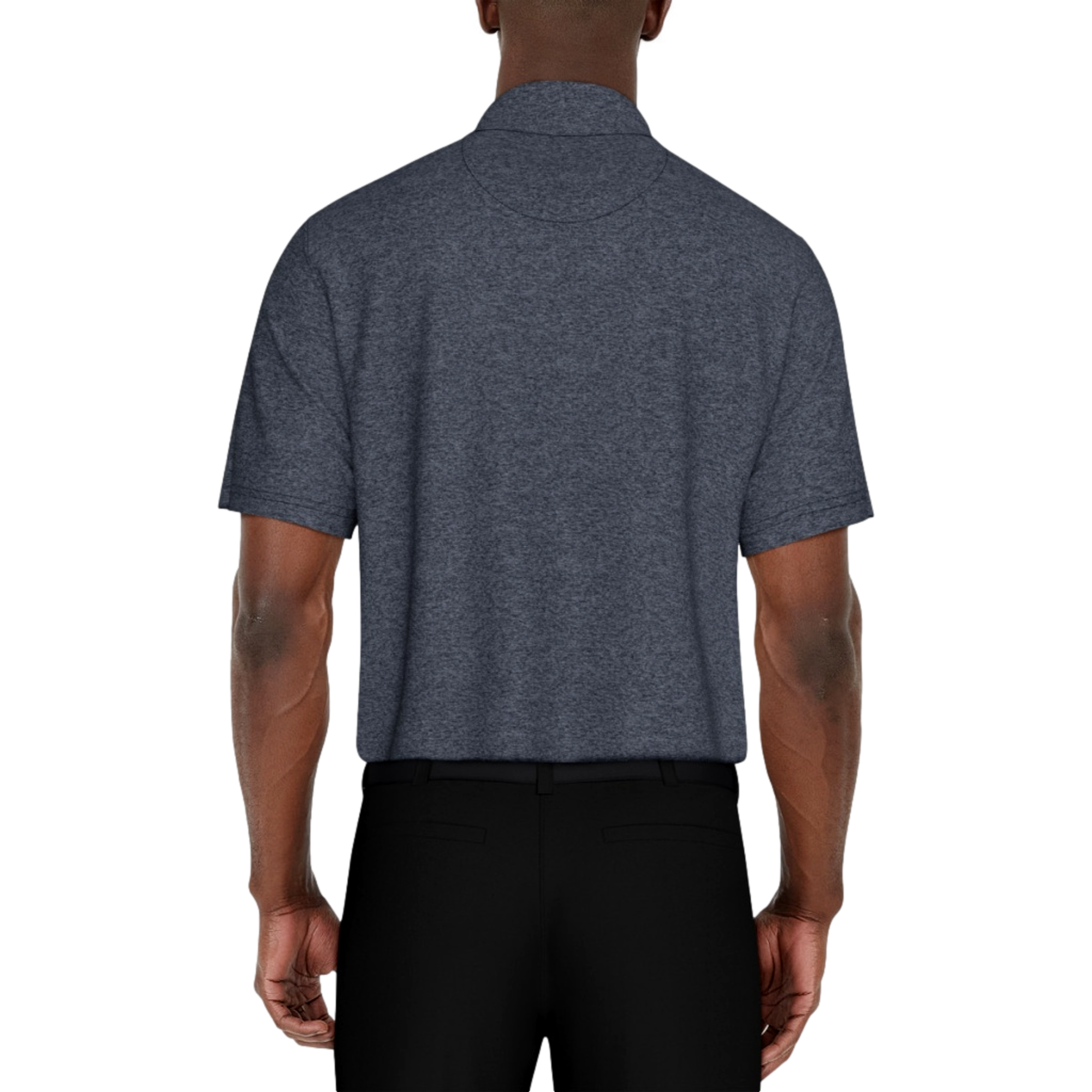 Heathered Argyle Print Men's Short Sleeve Golf Polo Shirt