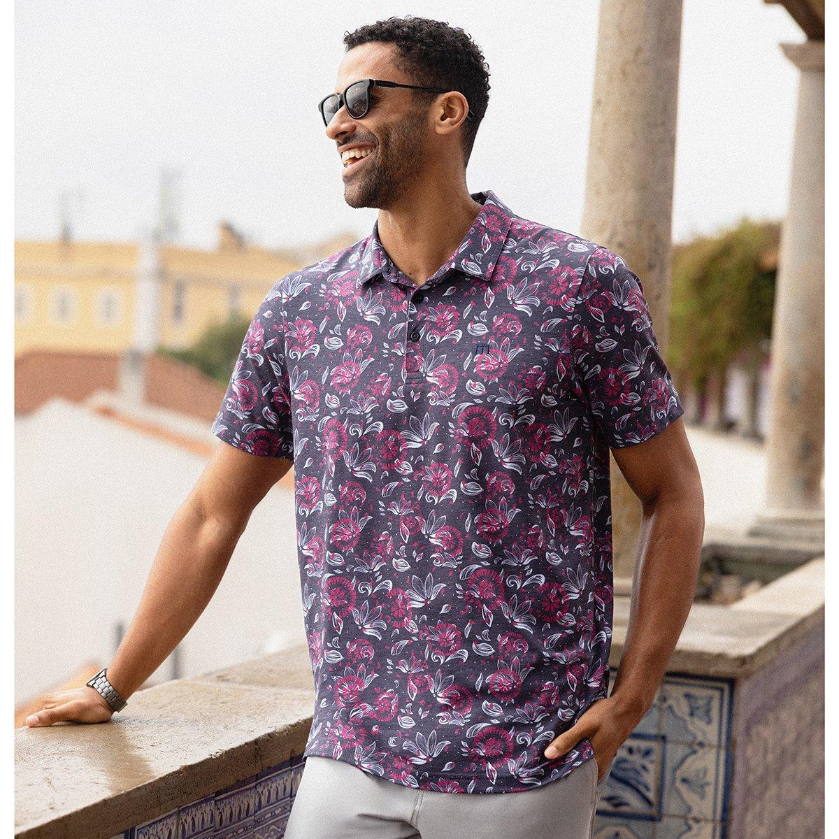 Featherweight Flourish Floral Polo Shirt