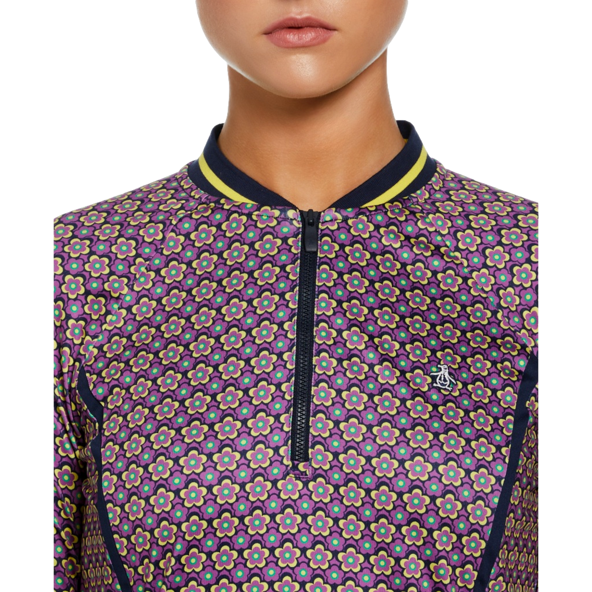 Floral Print Sun Protection Women's Golf Quarter Zip