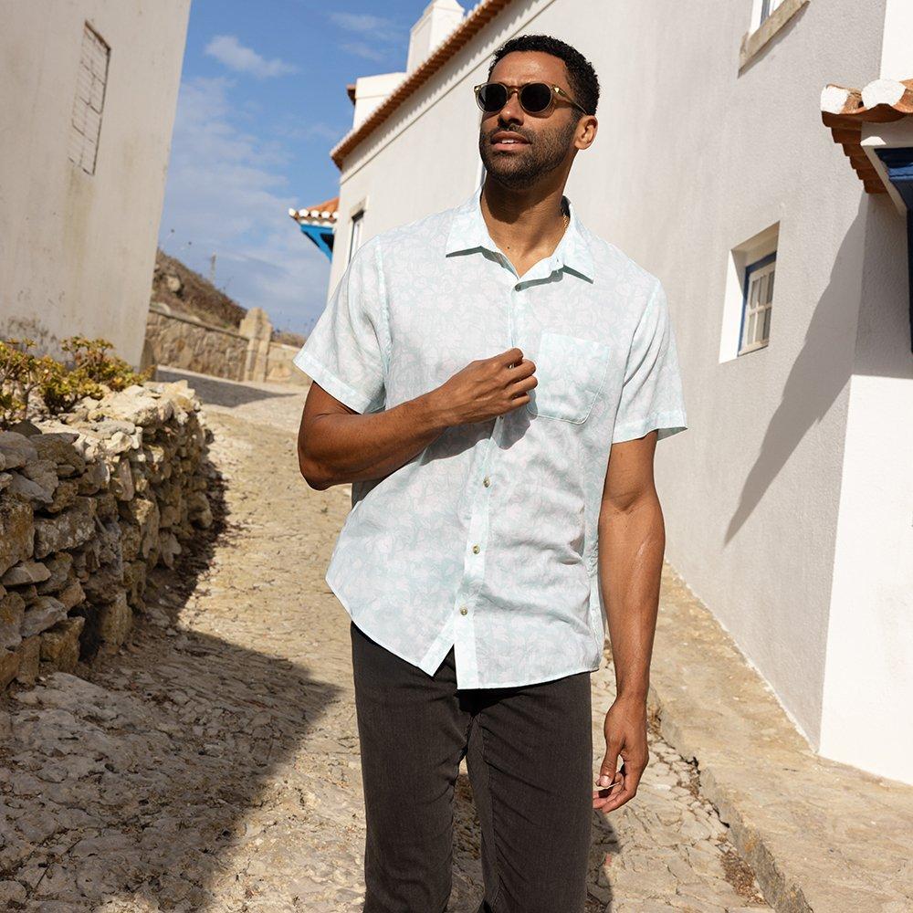 Double Room Men's Button Up Short Sleeve Golf Polo Shirt