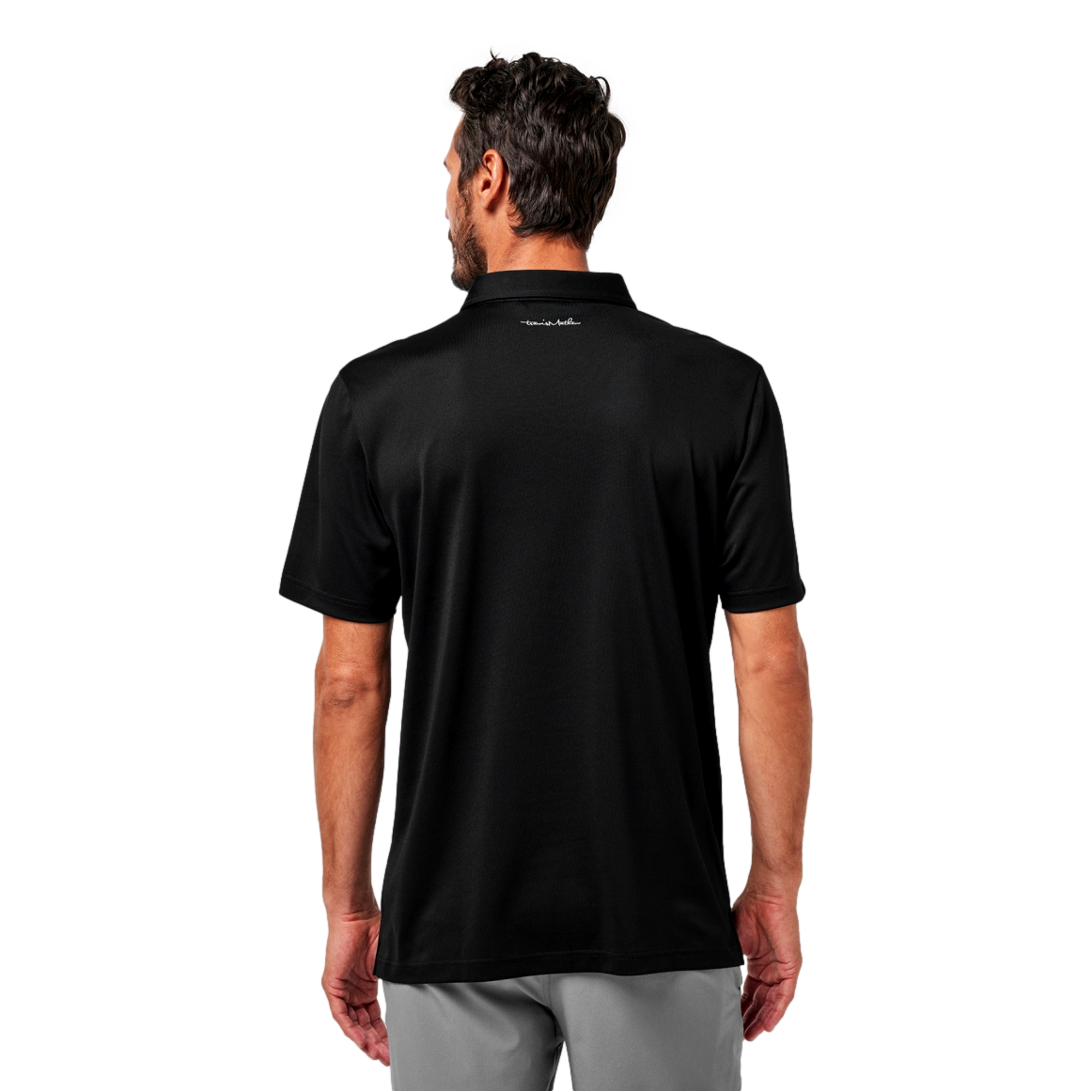 Good Men's Chest Striped Short Sleeve Golf Polo Shirt