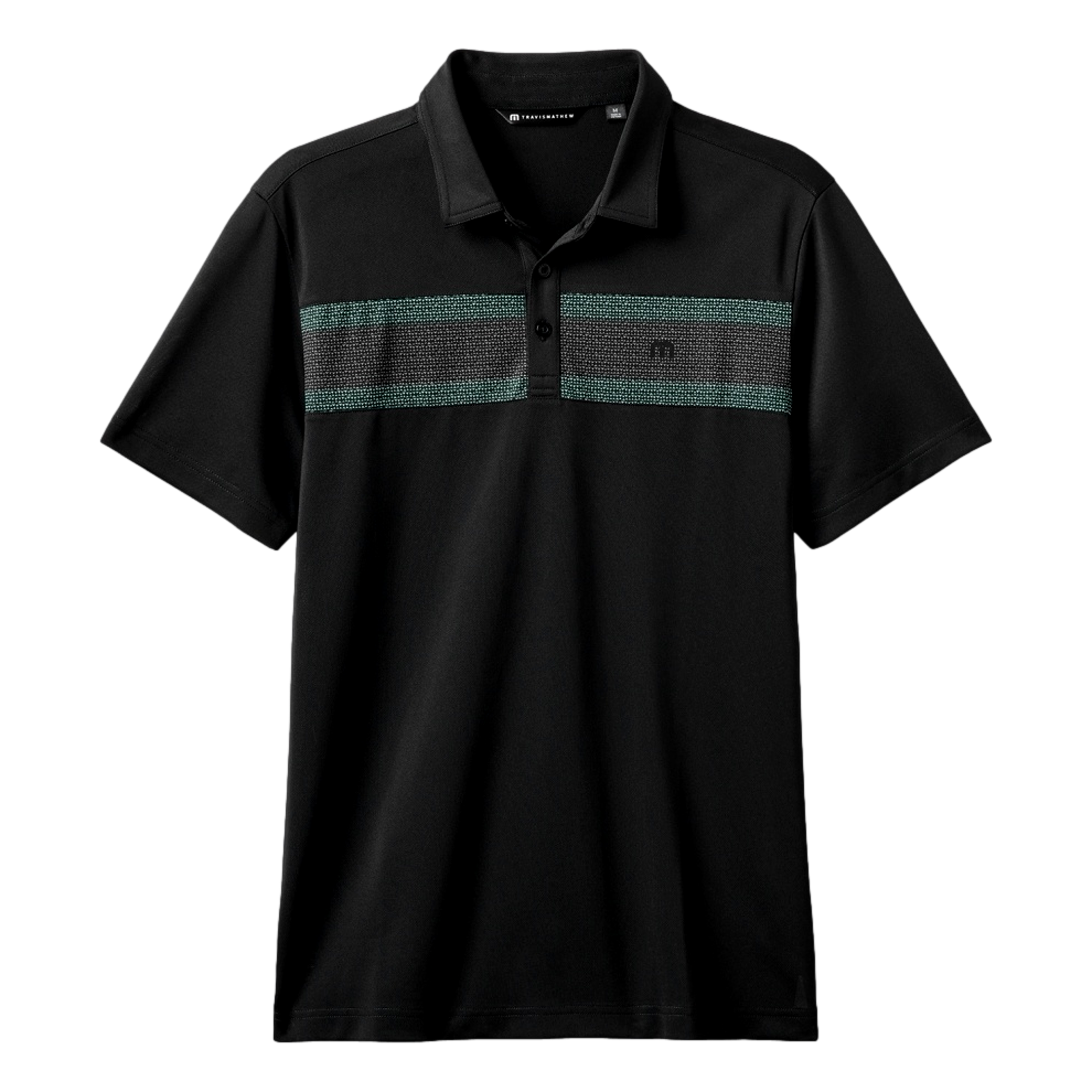 Good Men's Chest Striped Short Sleeve Golf Polo Shirt