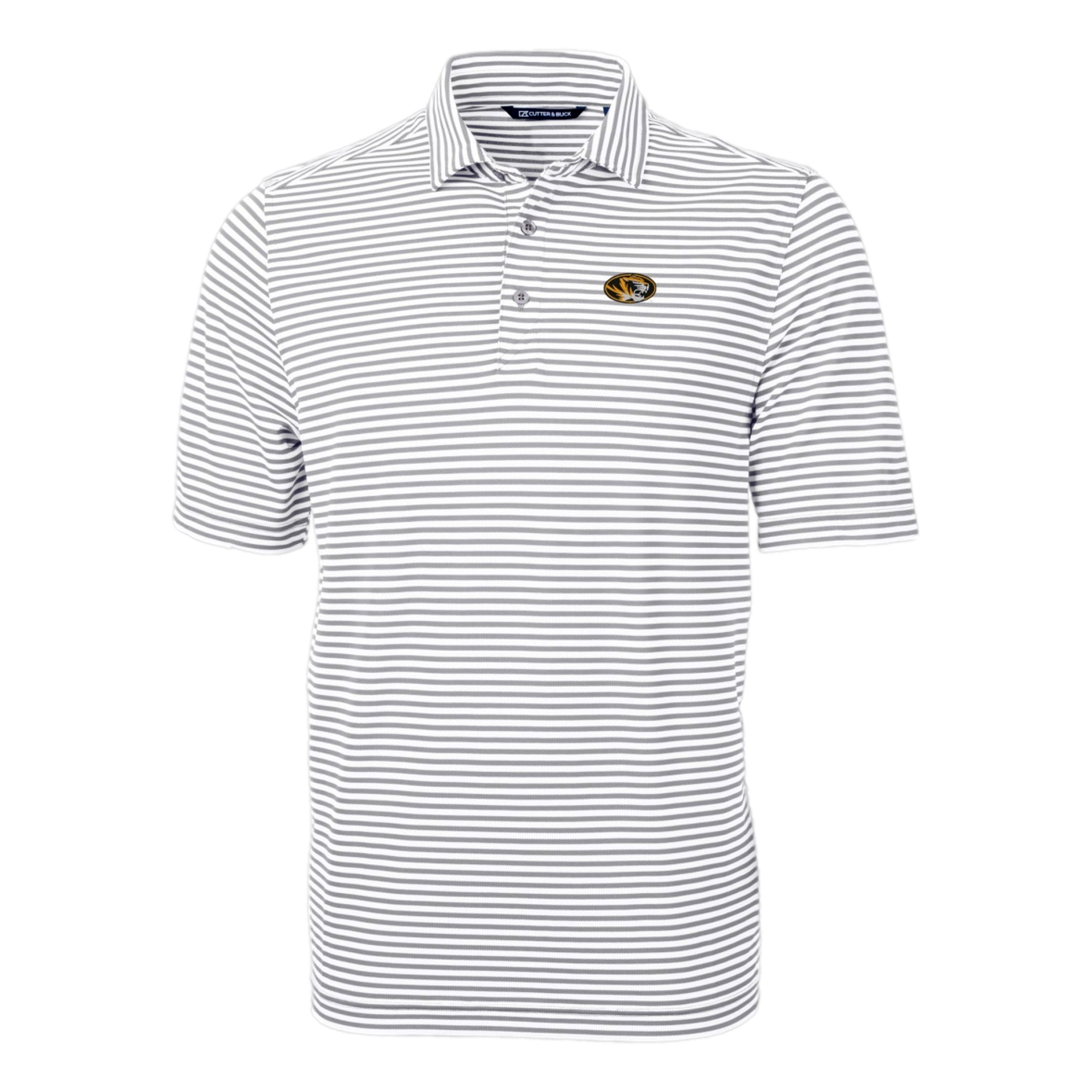 Missouri Tigers Cutter & Buck Virtue Eco Pique Stripe Recycled Mens Polo