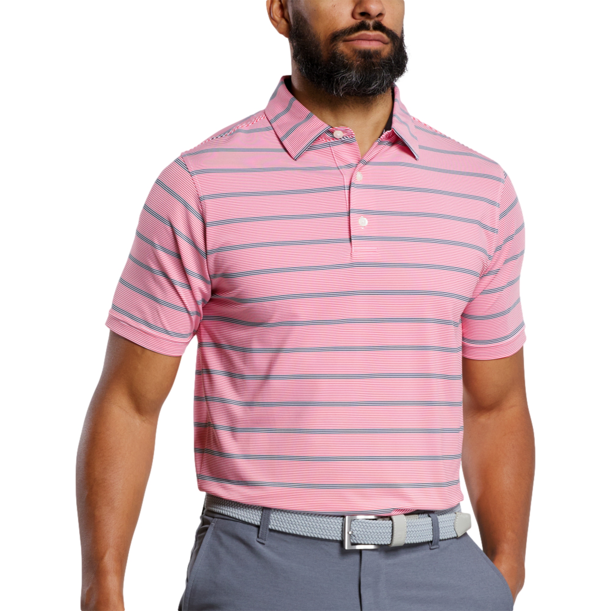 Multi Pinstripe Lisle Polo Shirt