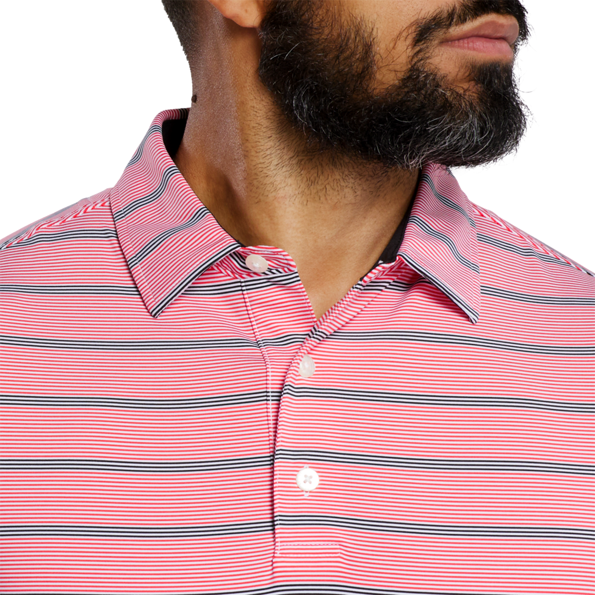 Multi Pinstripe Lisle Men's Short Sleeve Golf Polo Shirt